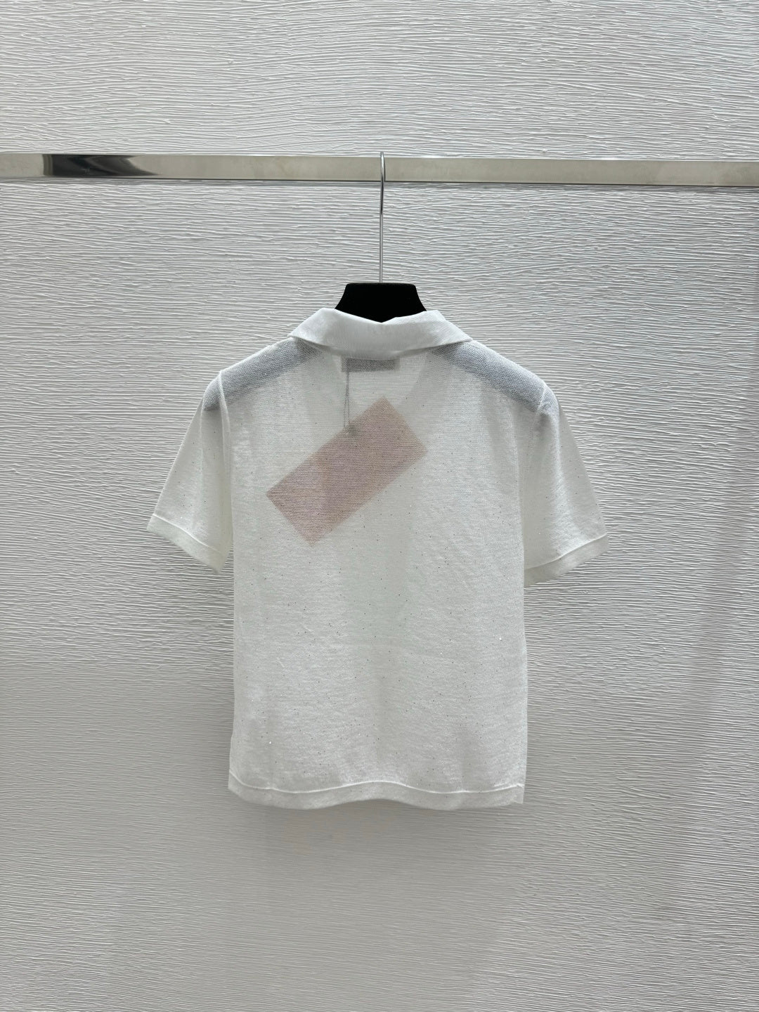Miumiu 2026 Collared Knitted Short-Sleeve T-Shirt Tencel Nylon 441849
