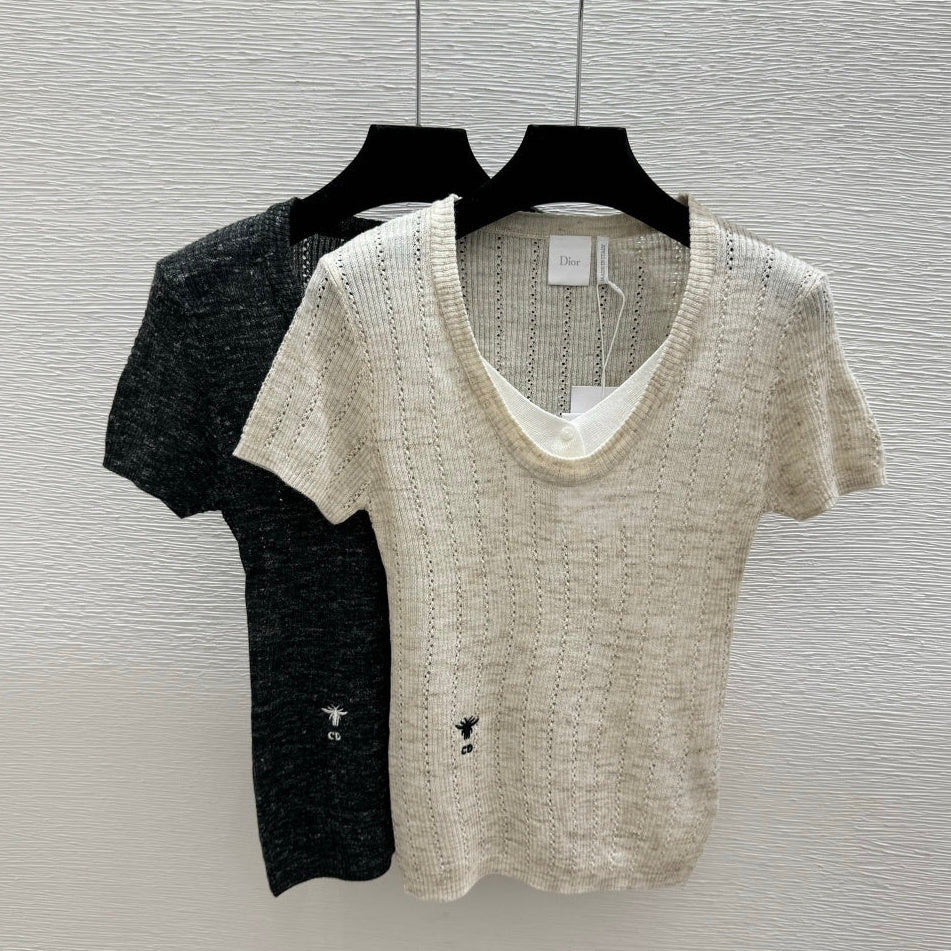 Dior 2026 Short-sleeved Knit Sweater Cotton 455746