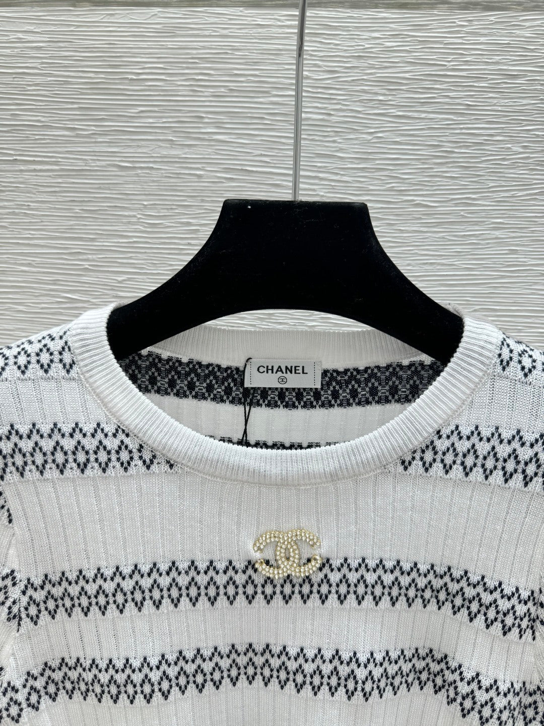Chanel 2026 Striped Short-Sleeve Shirt Tencel 516741