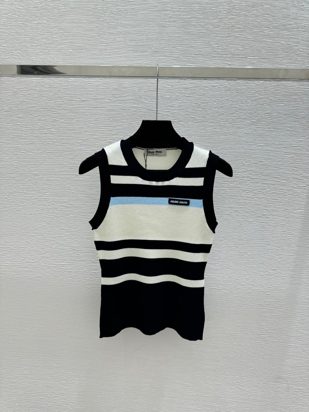 Miumiu 2026 Vest Black and White Wool 516747