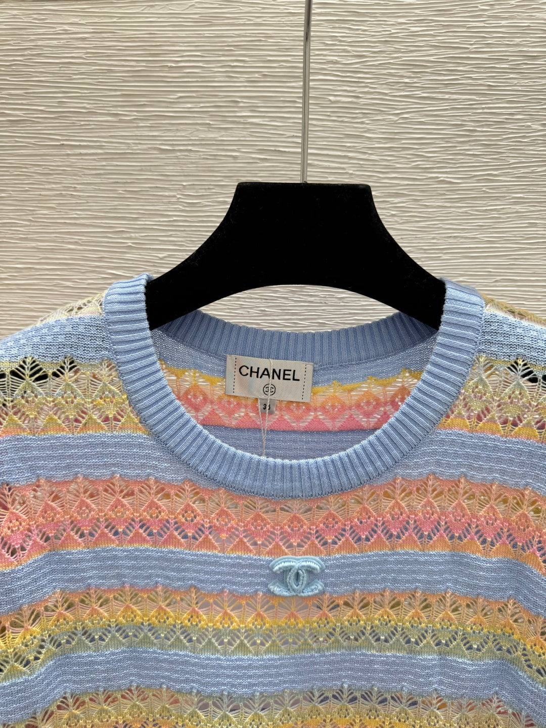 Chanel 2026 Striped Short-sleeved Shirt Multicolor Wool 516774