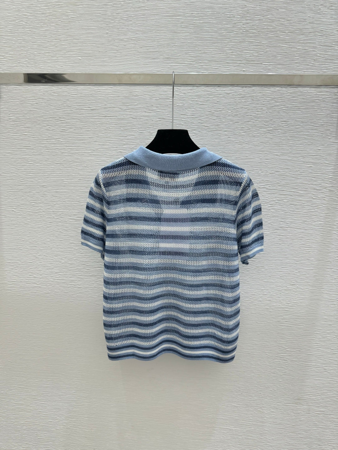 Chanel 2026 Striped Knitted Polo Shirt Wool Cashmere 516777