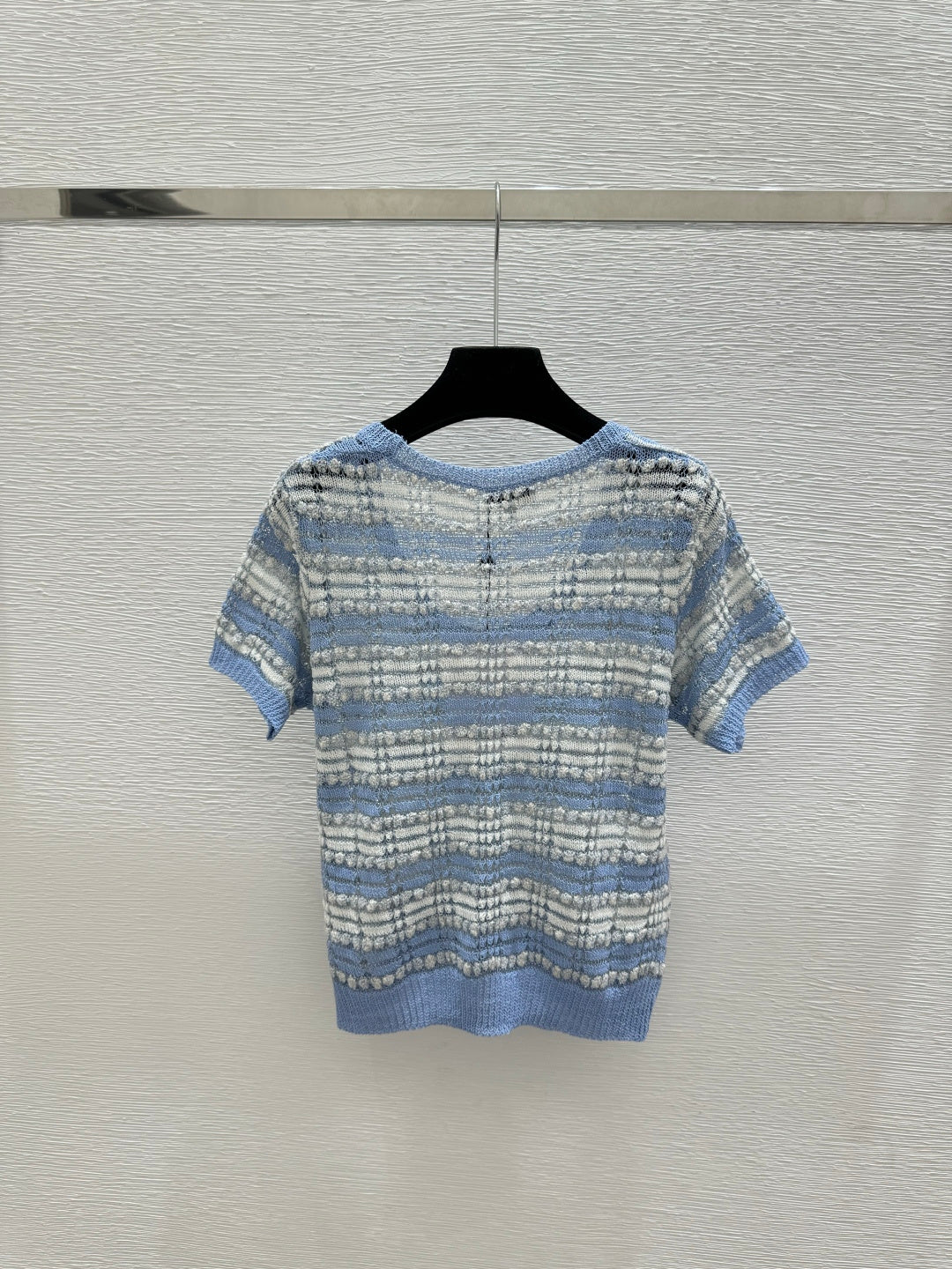 Chanel 2026 Striped Short-sleeved Shirt Blue Polyester Viscose 516783