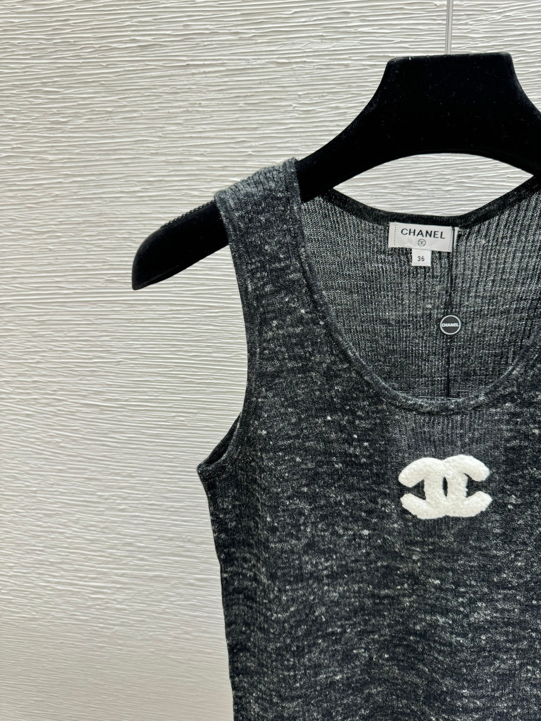 Chanel 2026 Black Vest White Lace Trim 516786