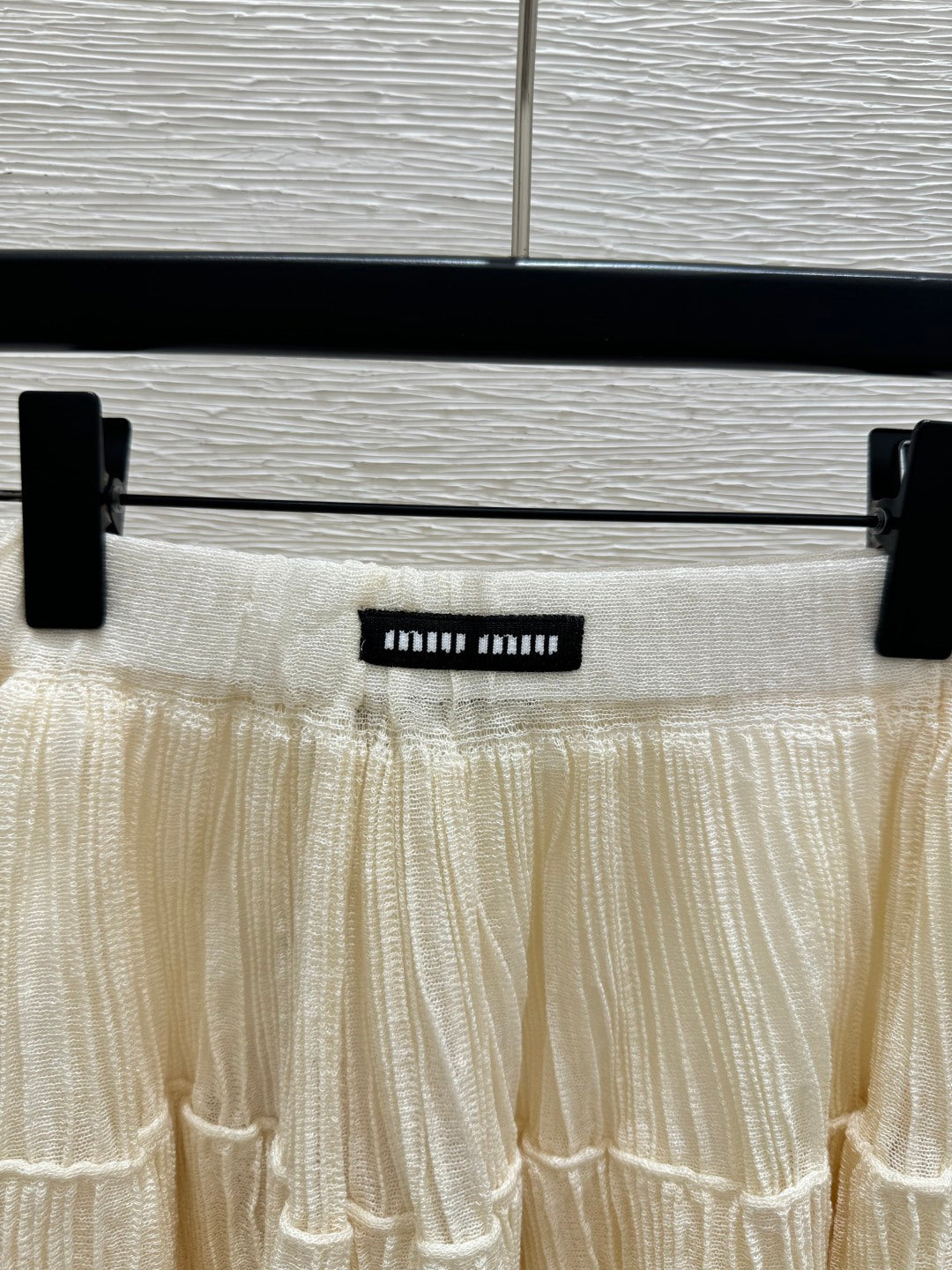Miumiu 2026 Midi Skirt Beige White Cotton 516813