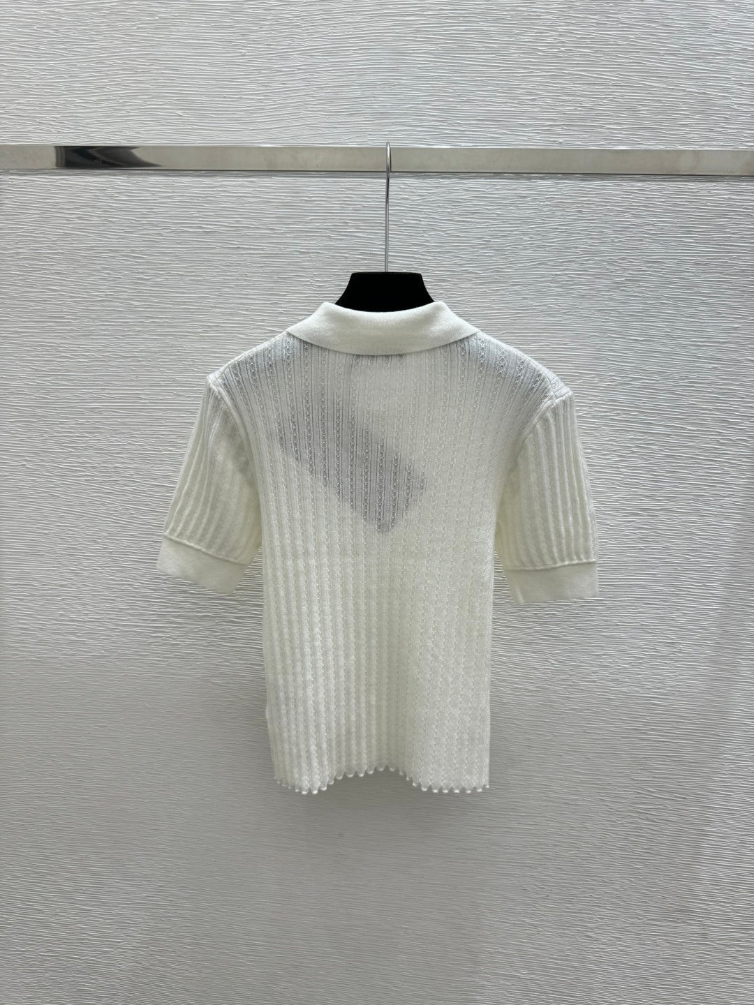 Miumiu 2026 Collared Knit Short-Sleeve Shirt Wool 516815