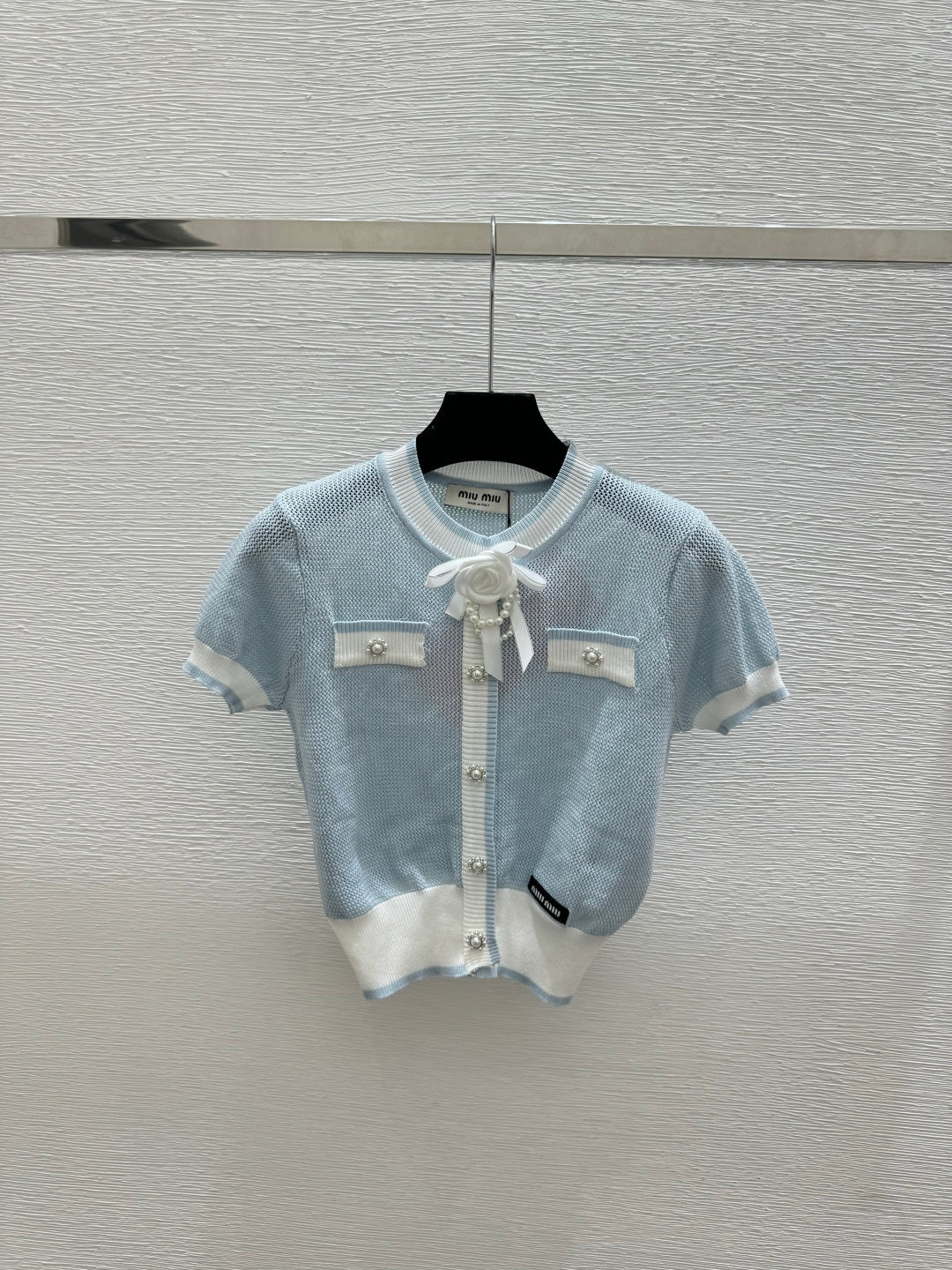 Miumiu 2026 Bow Knit Cardigan Wool 395568