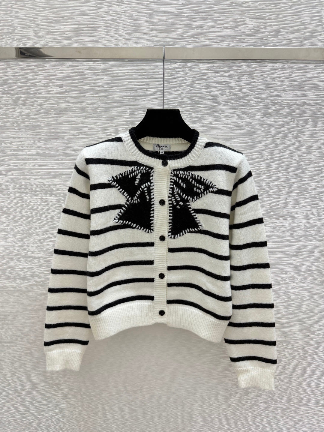 Chanel 2026 Crew-neck Cardigan With Bow Wool 244596