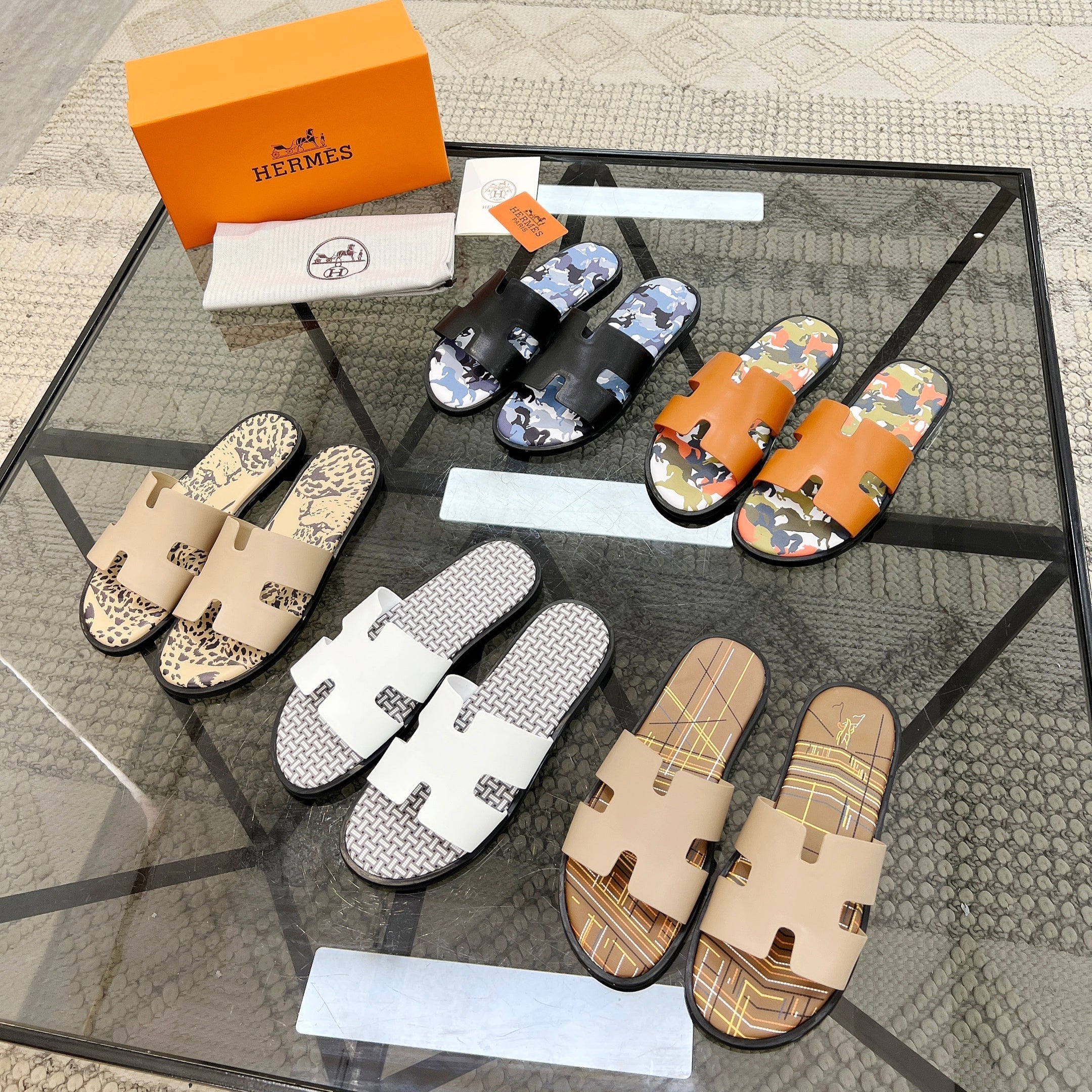 HM Men's Slides Calfskin 544622