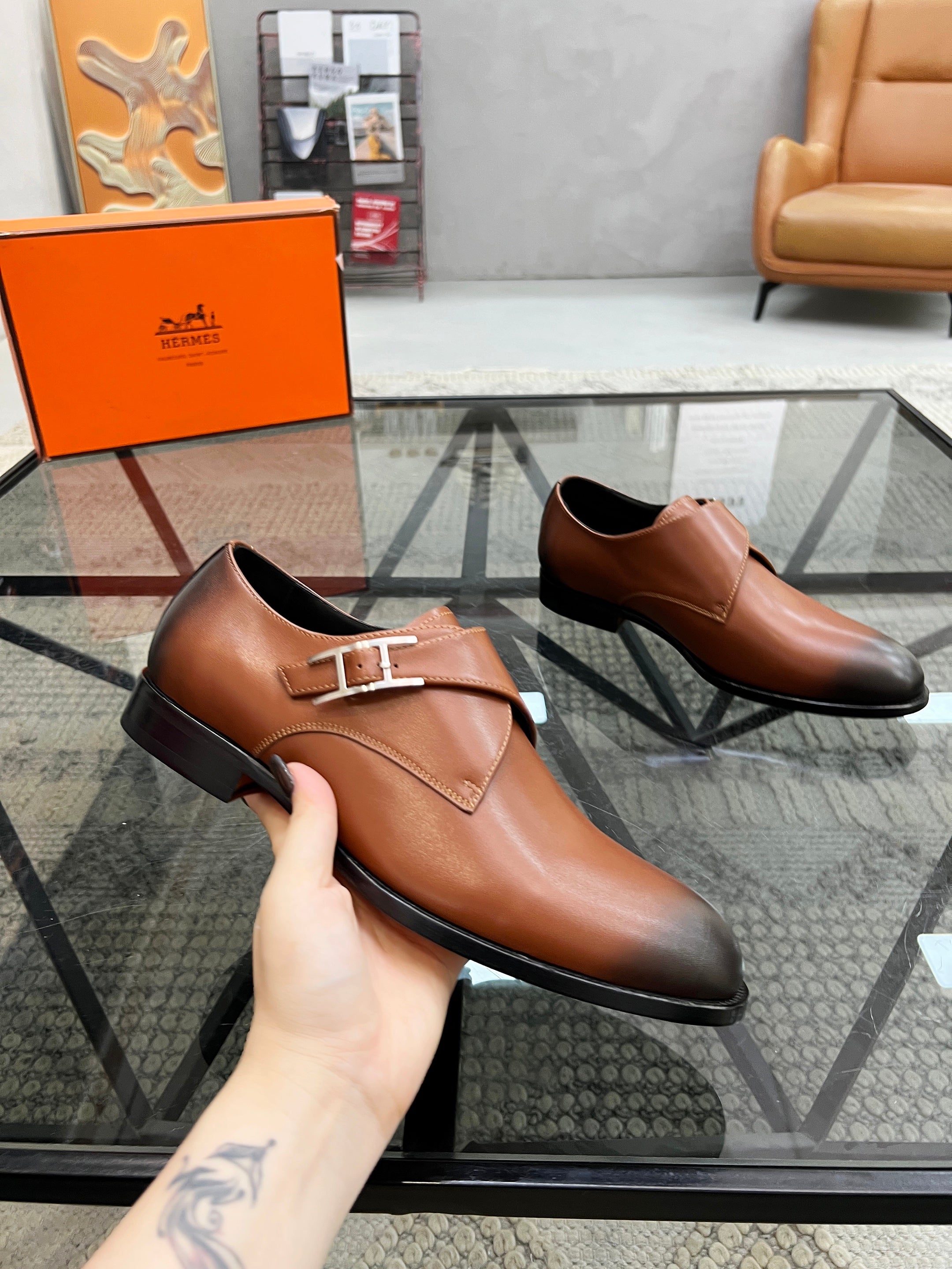 HM Men's Loafer Brown Smooth Cowhide 638514