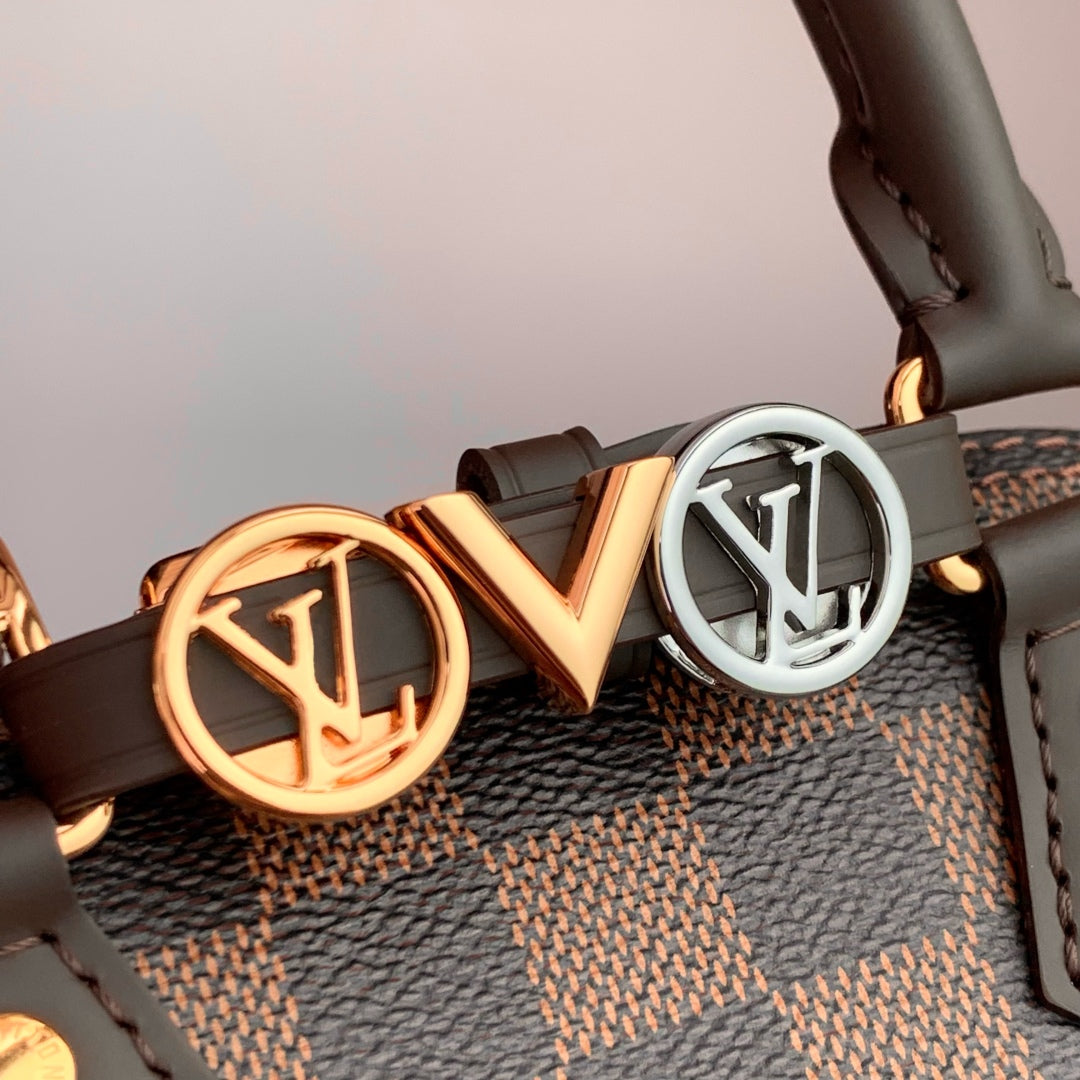 LV Alma Monogram Bag 19.5cm Brown Leather Canvas 337564