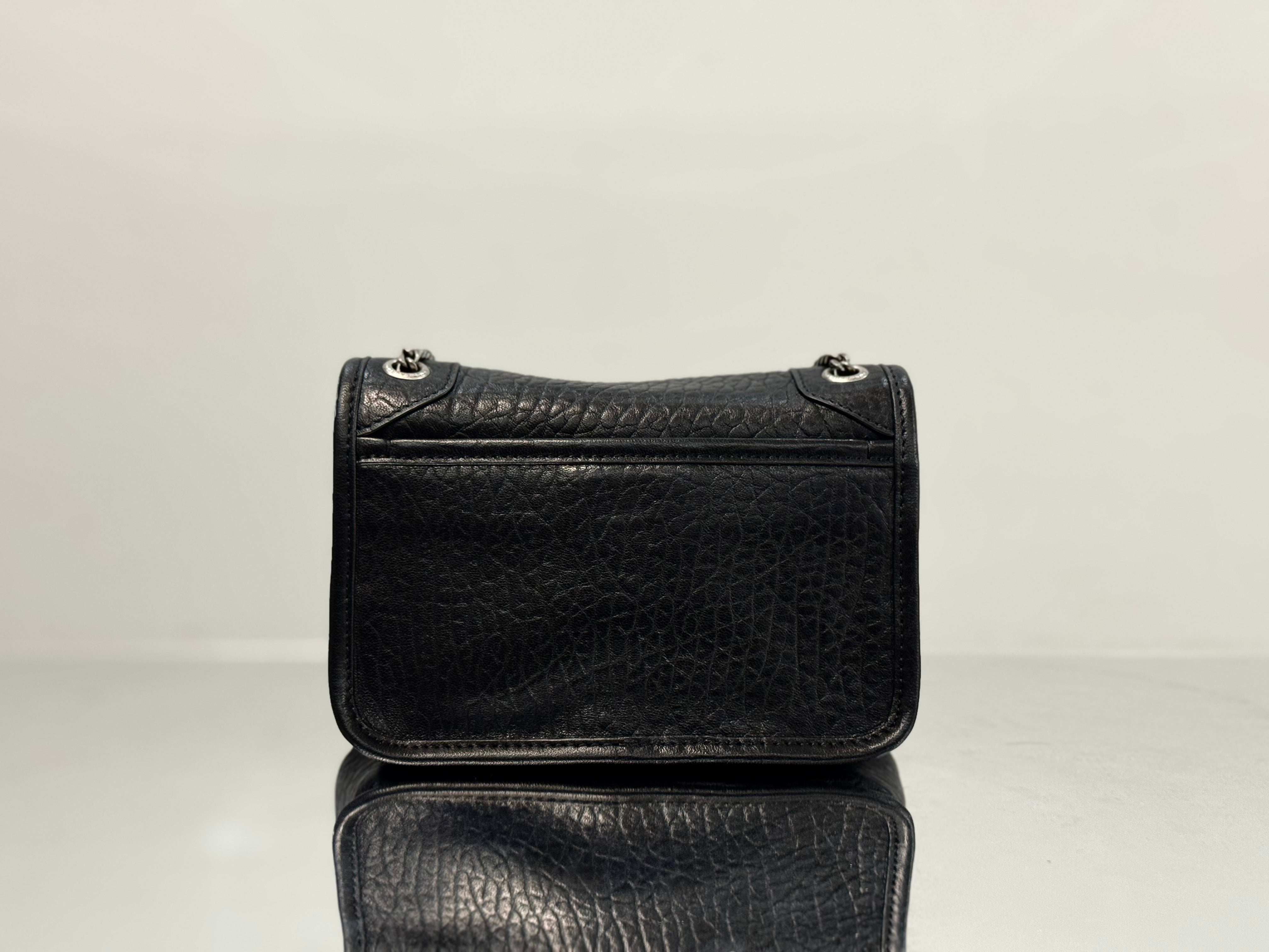 YSL Niki Mini Handbag 18 Black Lambskin Sliver Hardware