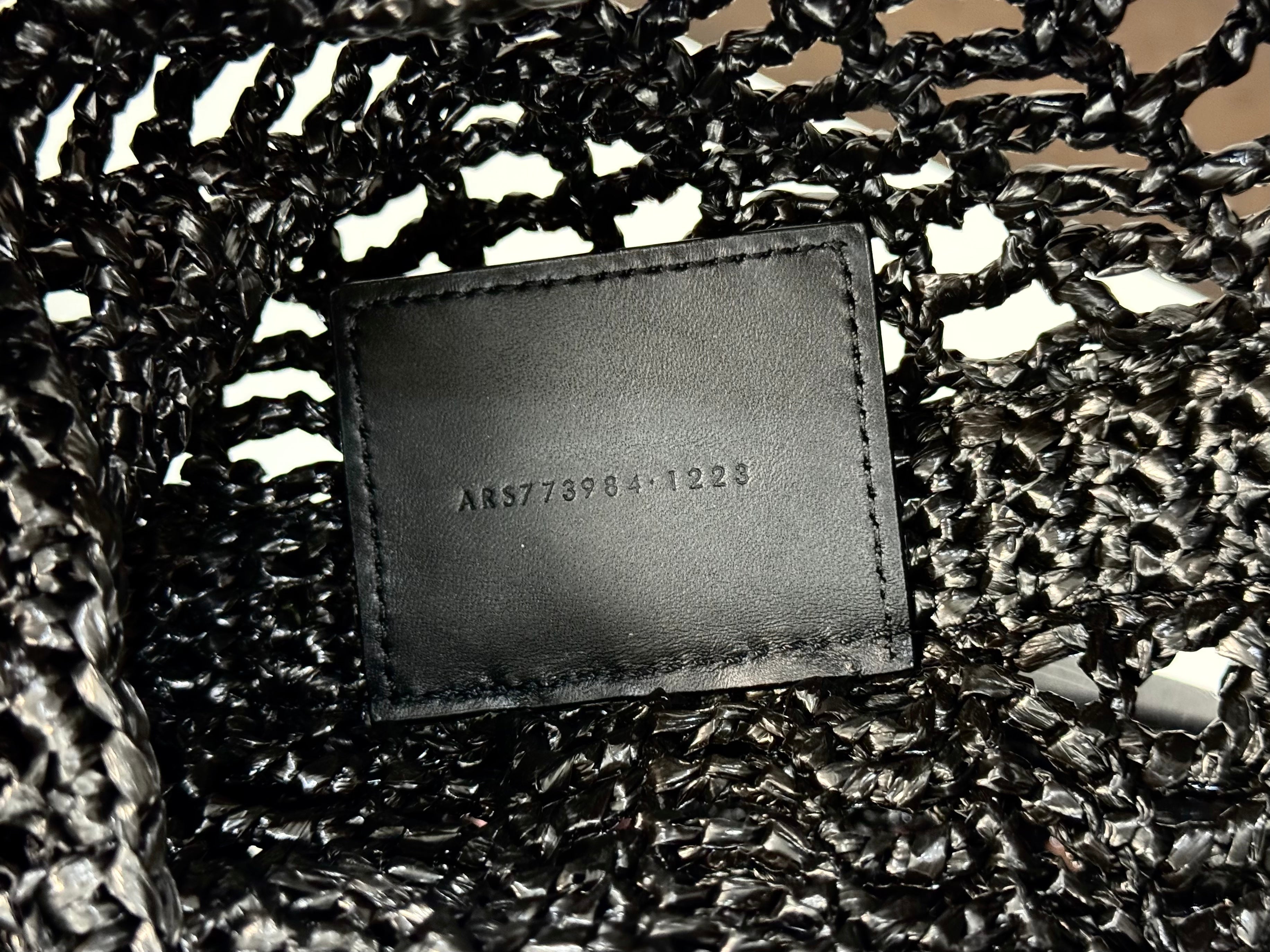 YSL Shoulder Bag 40 Black Raffia Woven