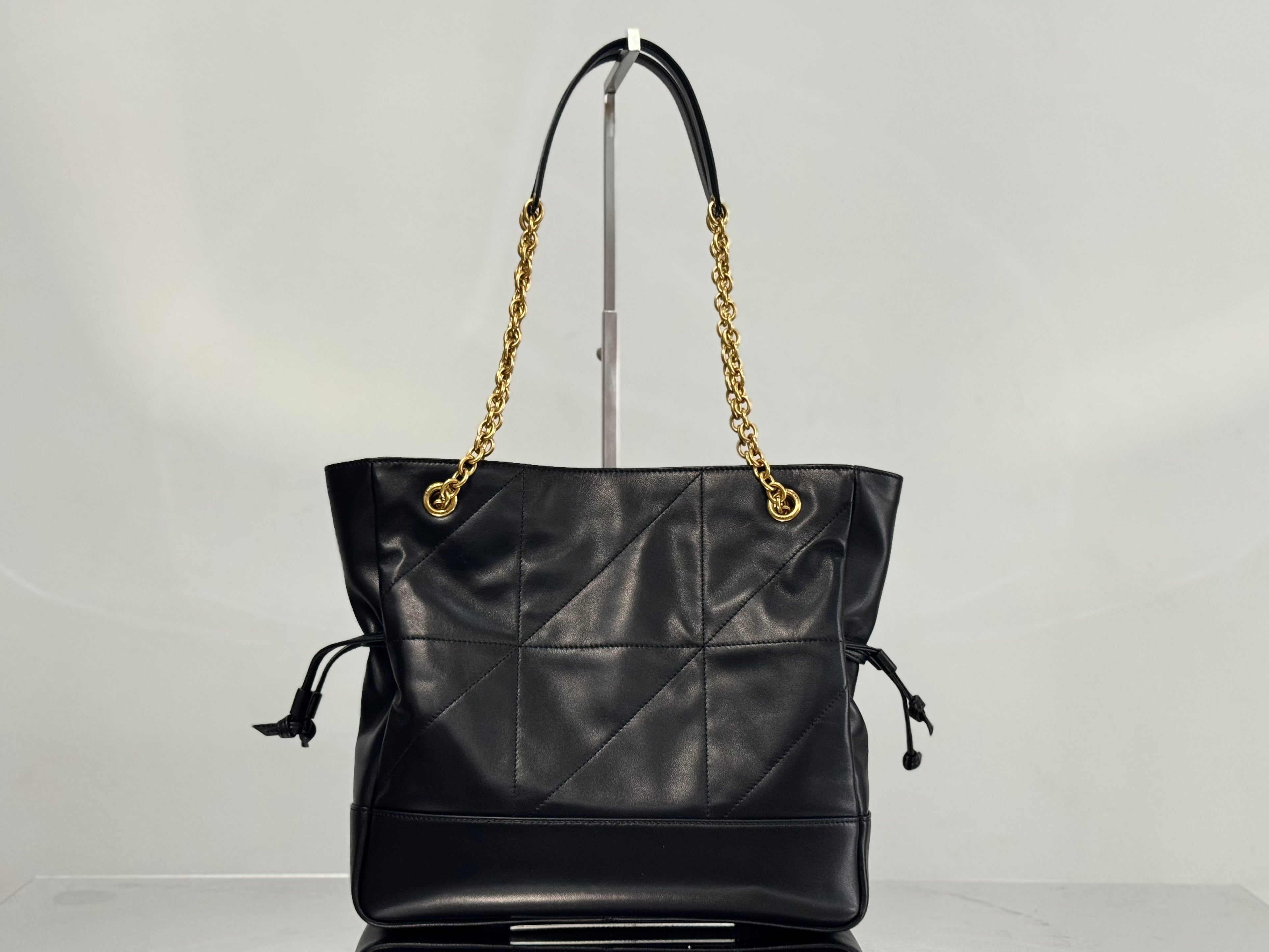 YSL Small Tote Bag 29 Black Caflskin