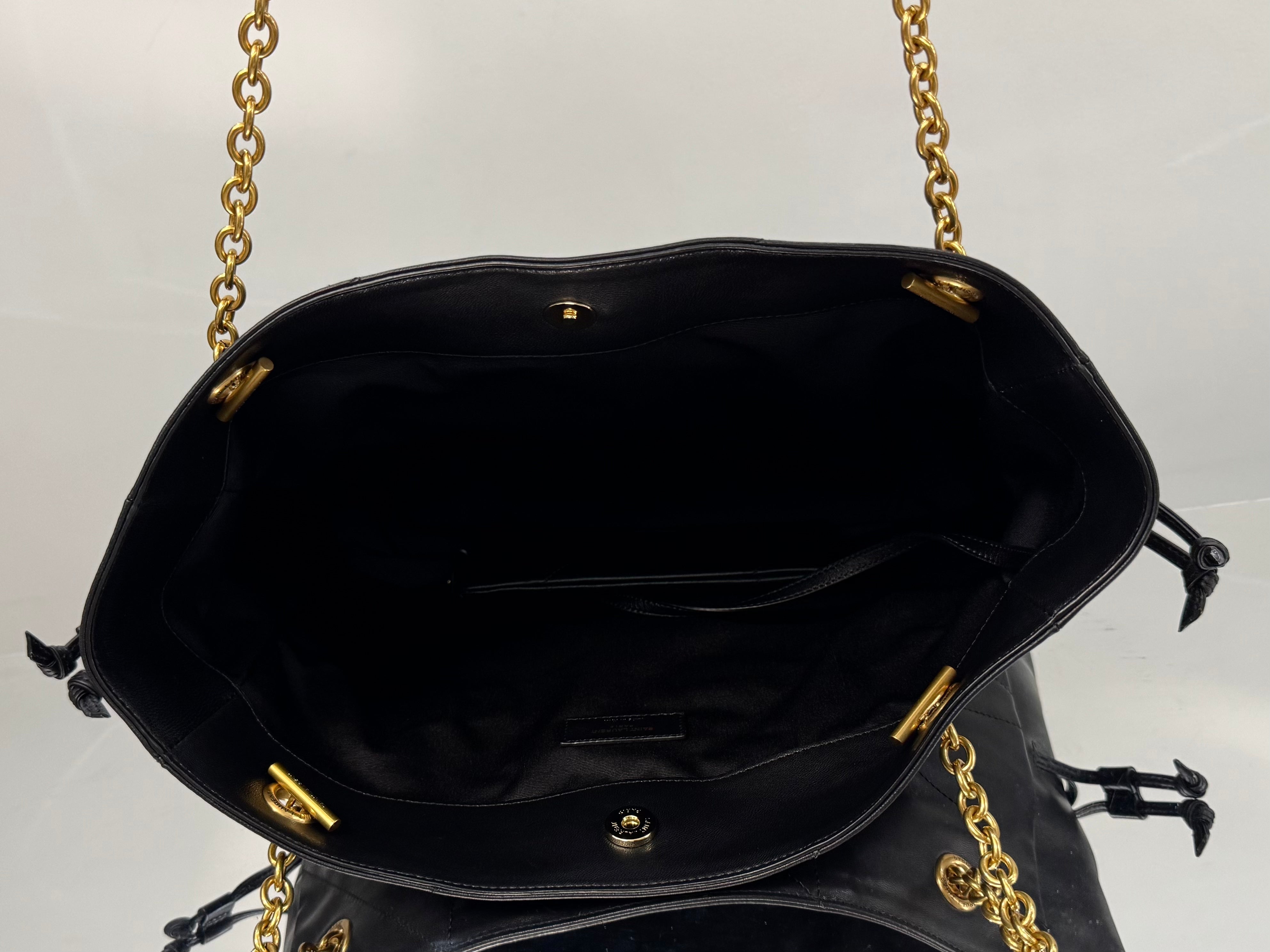 YSL Small Tote Bag 29 Black Caflskin