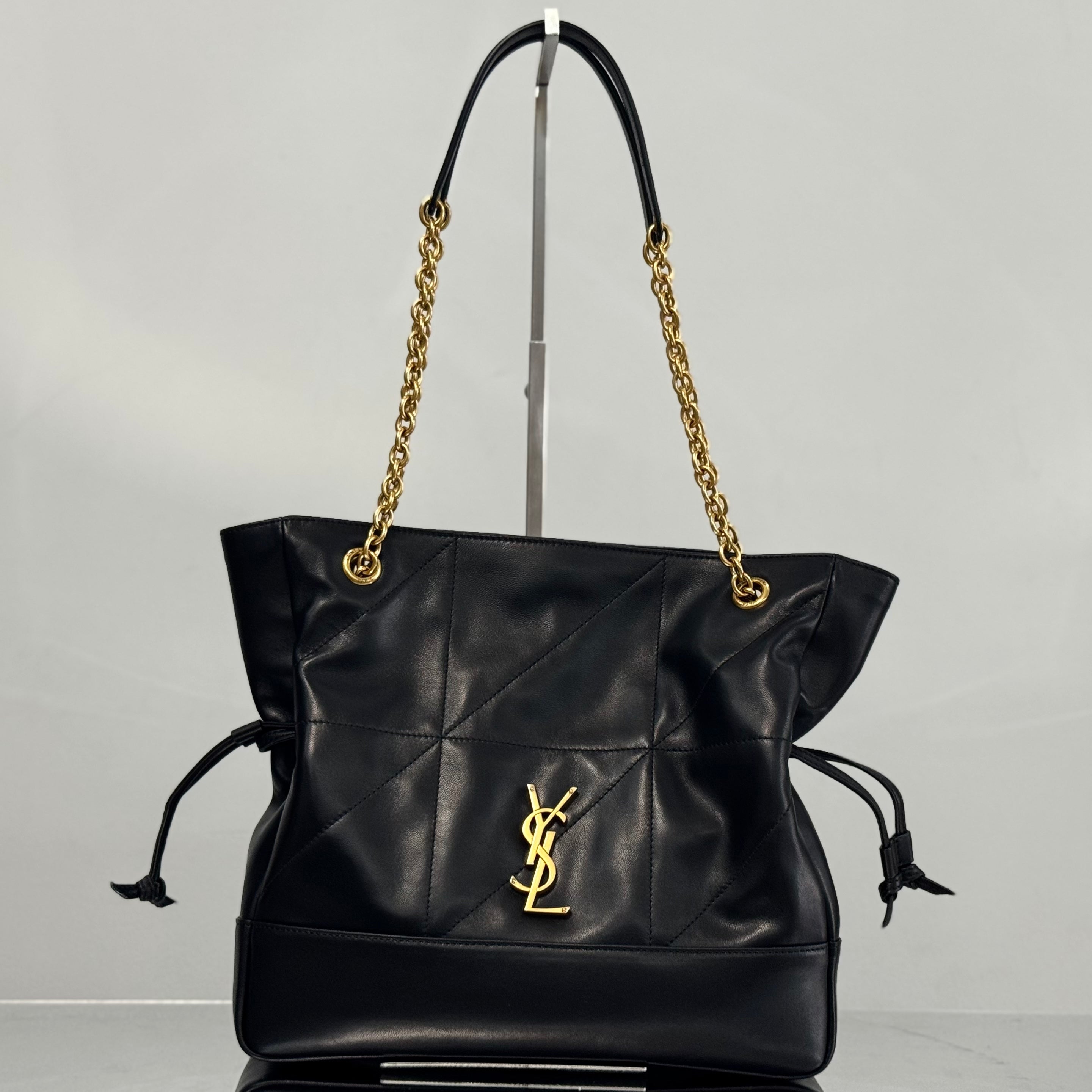 YSL Small Tote Bag 29 Black Caflskin