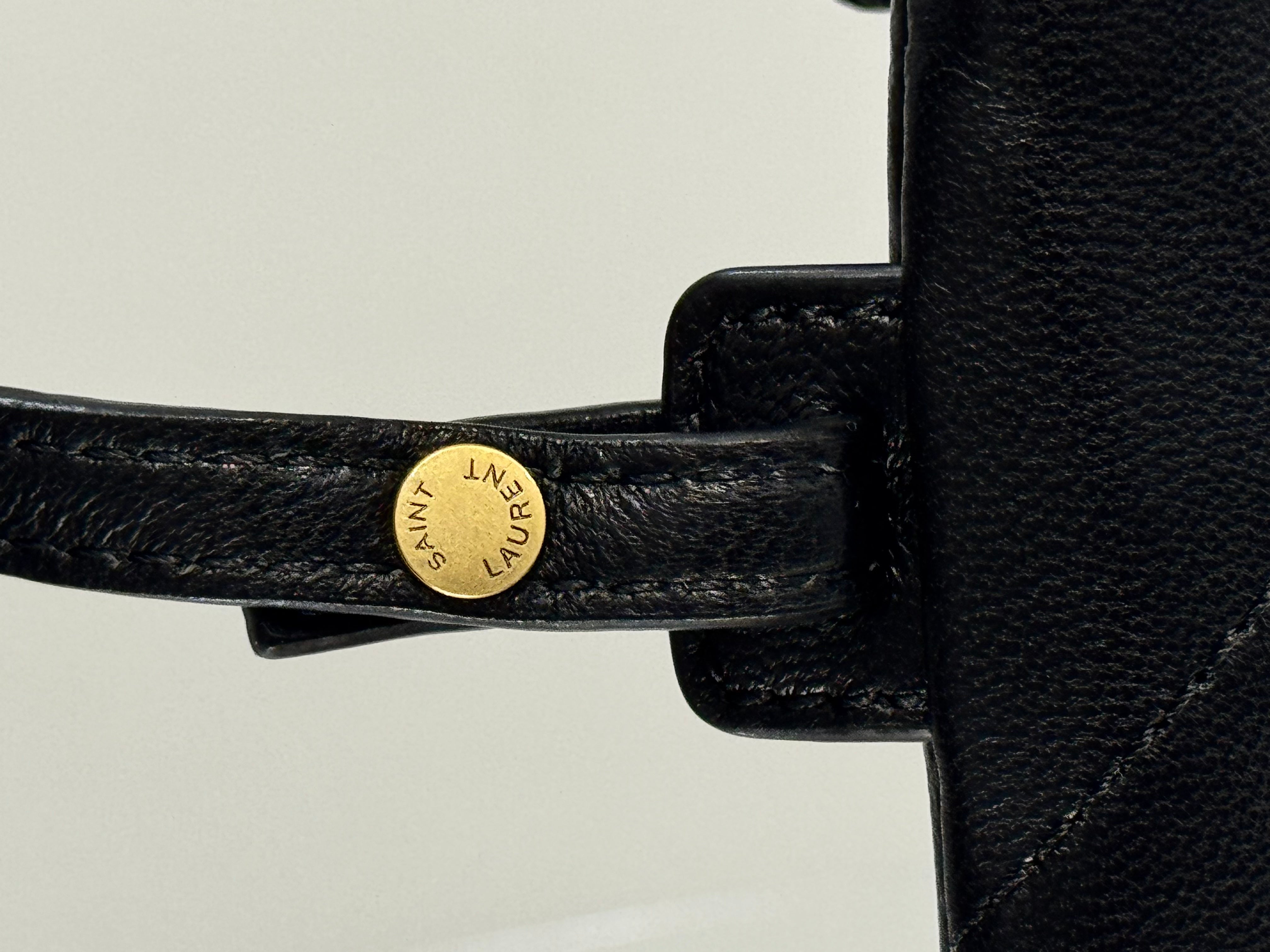 YSL Small Tote Bag 29 Black Caflskin