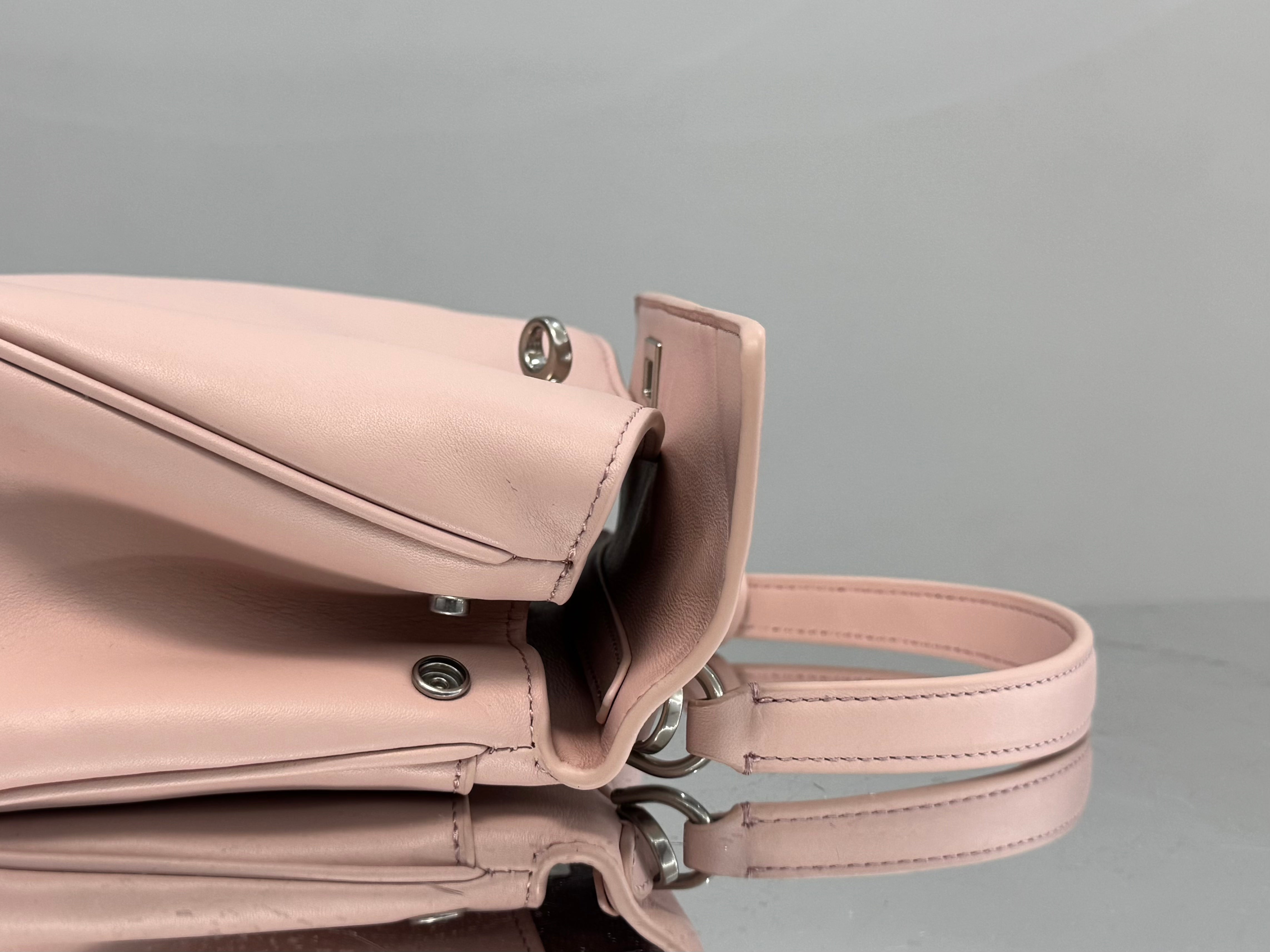 Balenciaga Mini Bag 22 Light Pink Calfskin Sliver Hardware