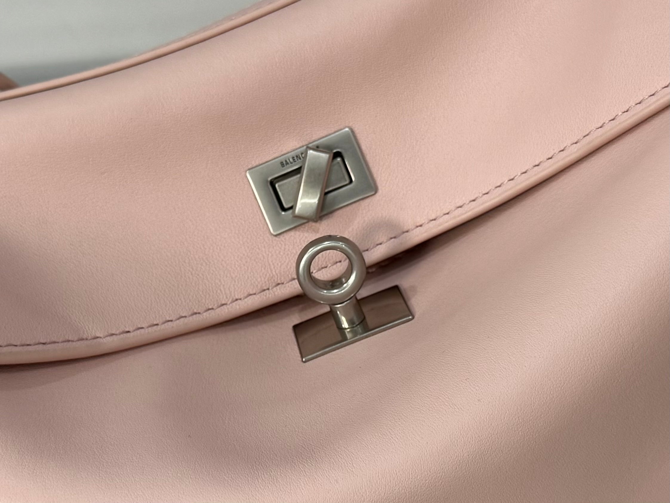 Balenciaga Small  Bag 29 Light Pink Calfskin Sliver Hardware
