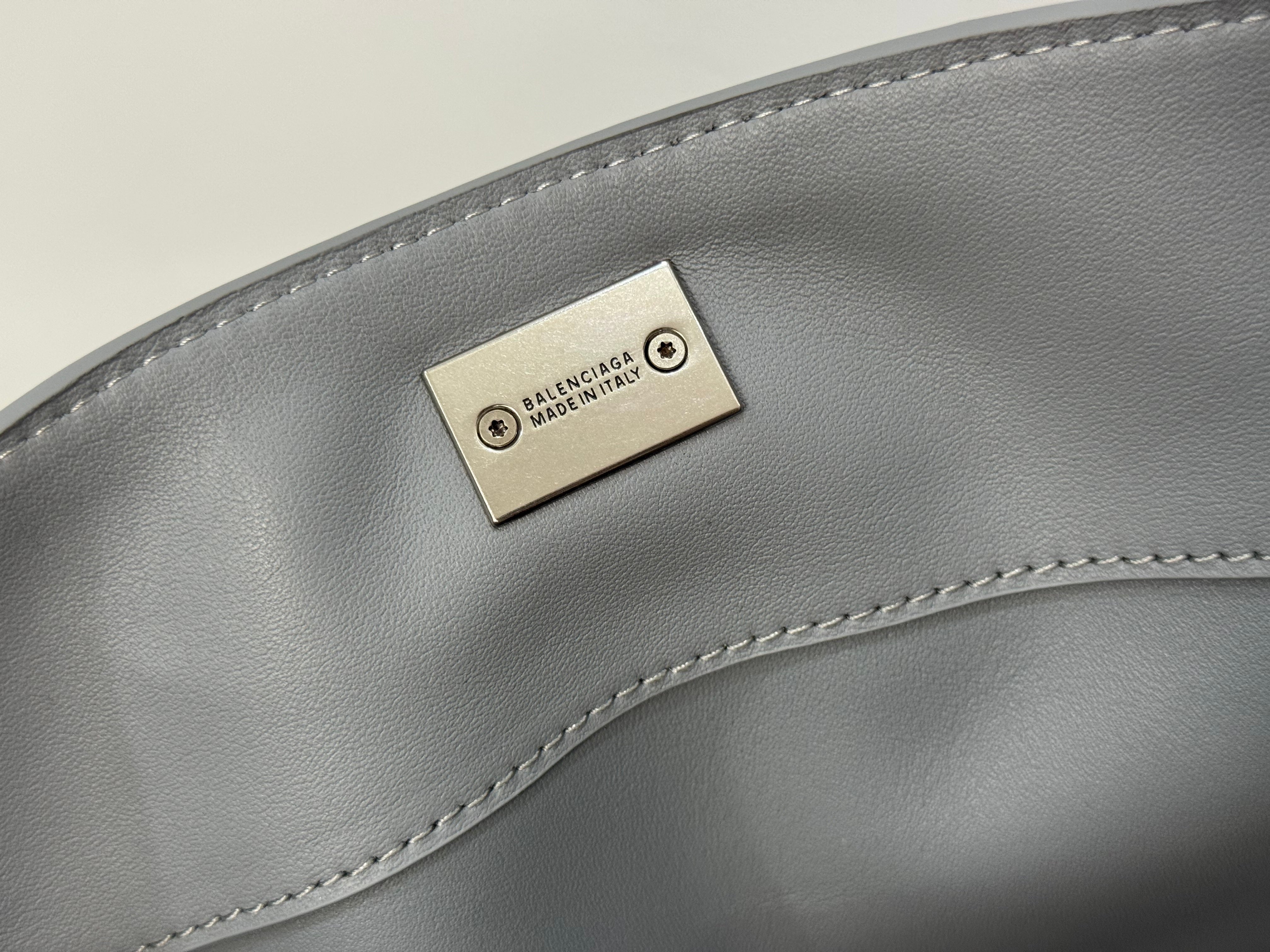 Balenciaga Small Bag 29 Gray Calfskin Sliver Hardware