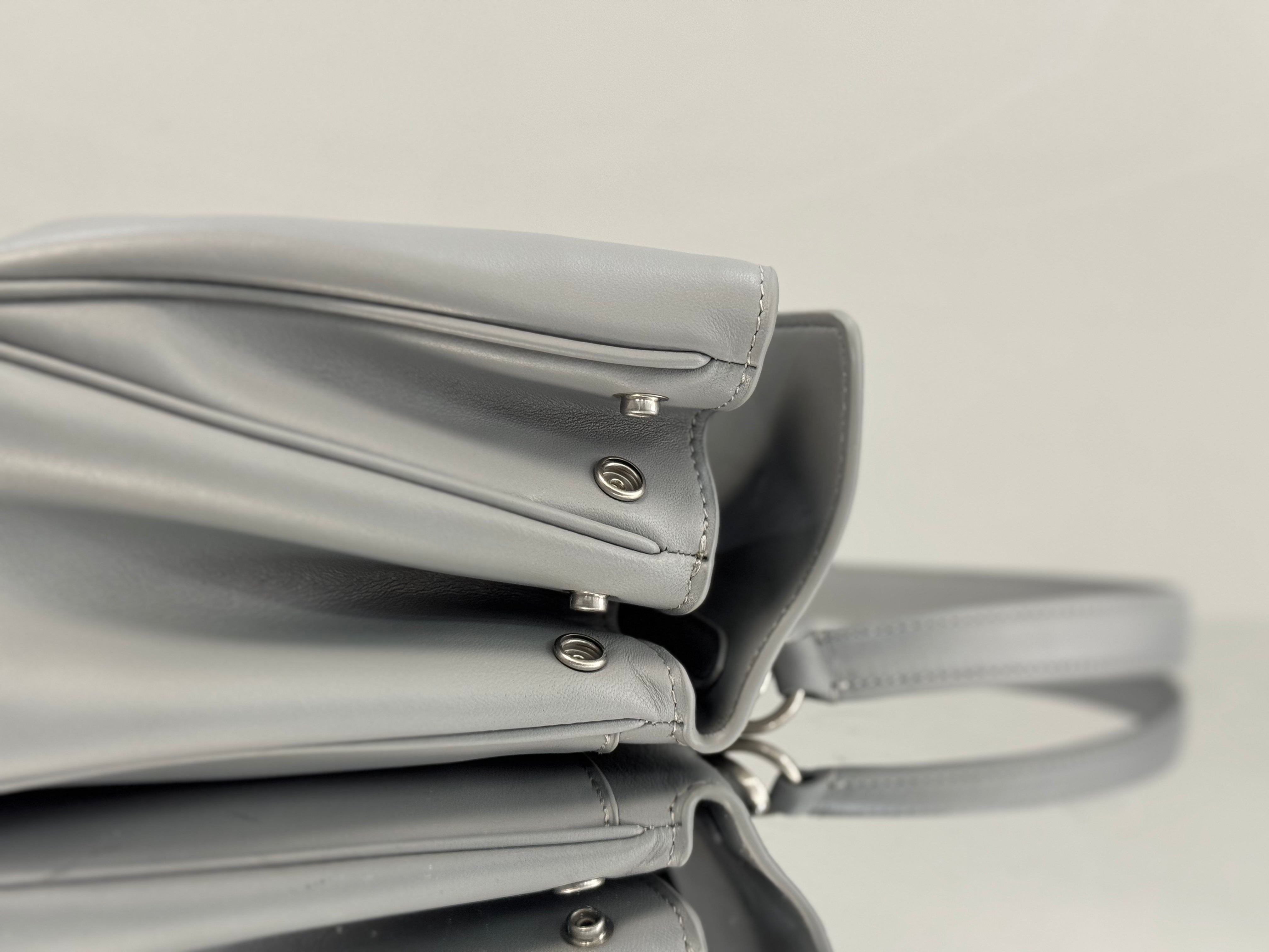 Balenciaga Small Bag 29 Gray Calfskin Sliver Hardware