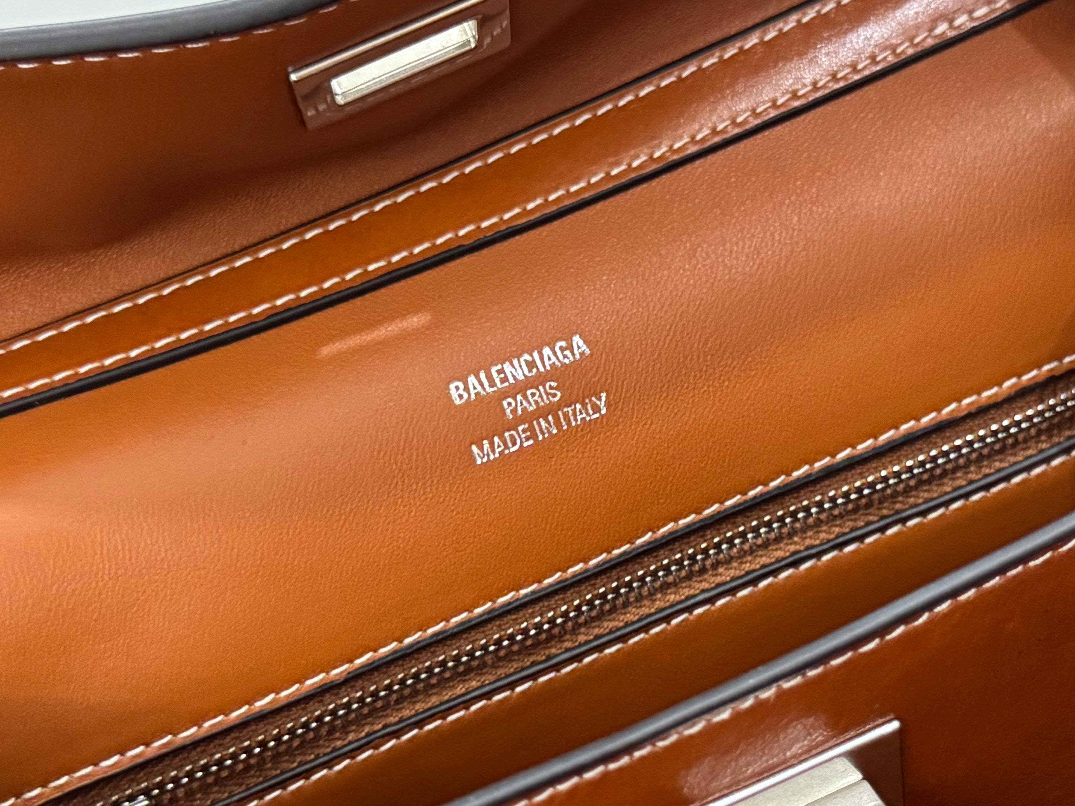 Balenciaga Small Bag 29 Camel Brown Cowhide Silver Hardware