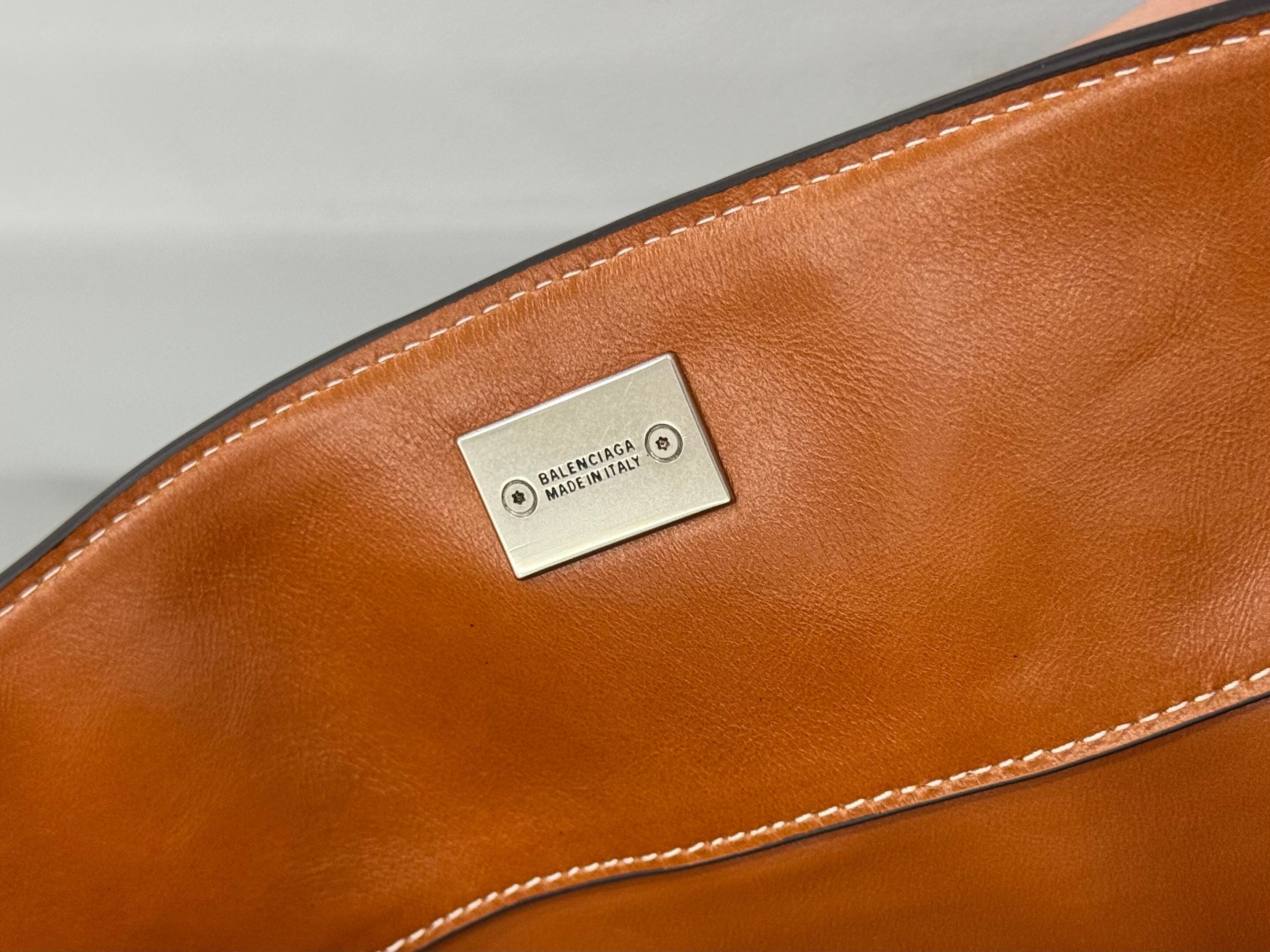Balenciaga Medium Bag 35 Camel Brown Cowhide Sliver Hardware