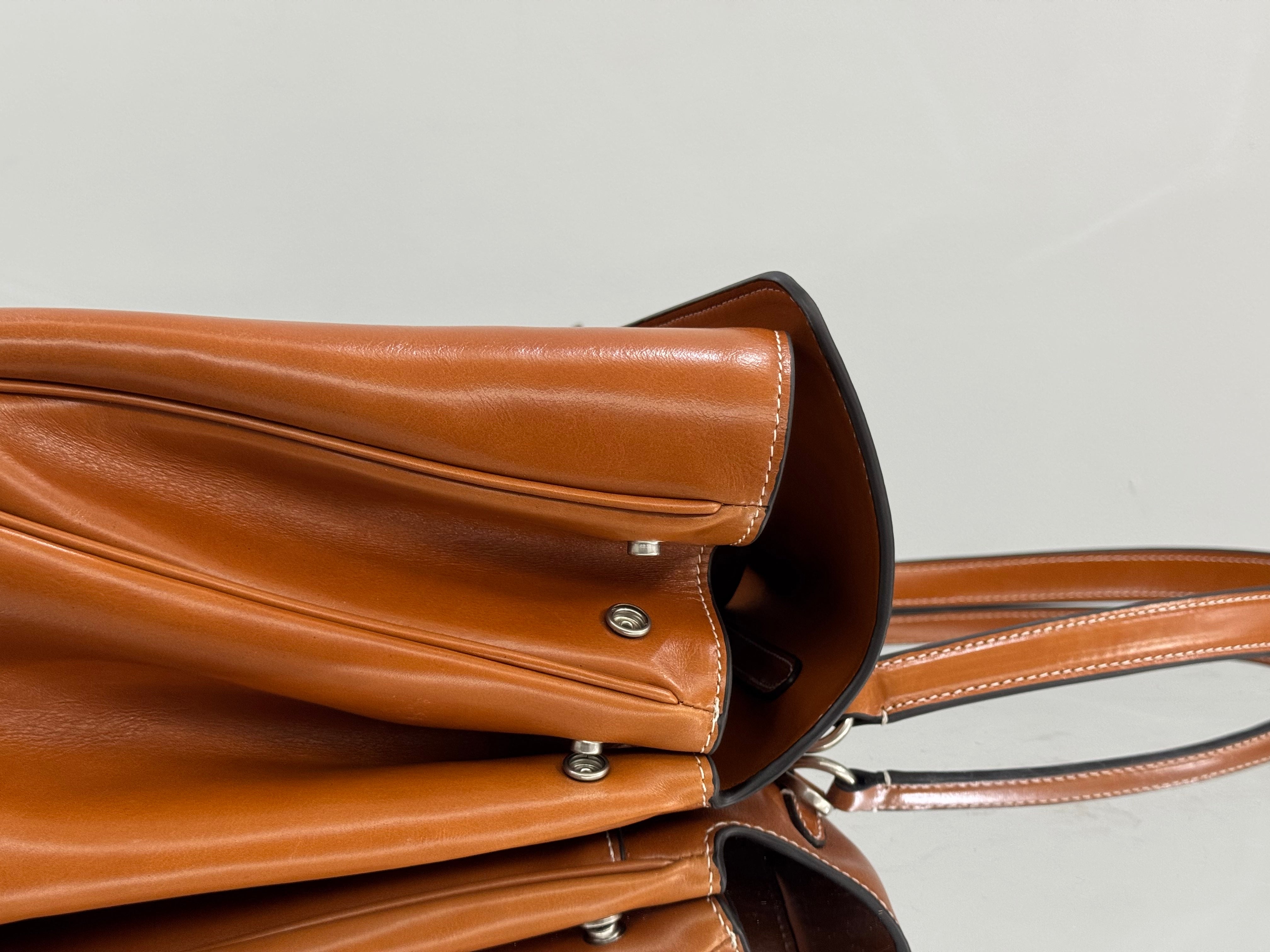 Balenciaga Large Bag 40 Camel Brown Cowhide Sliver Hardware