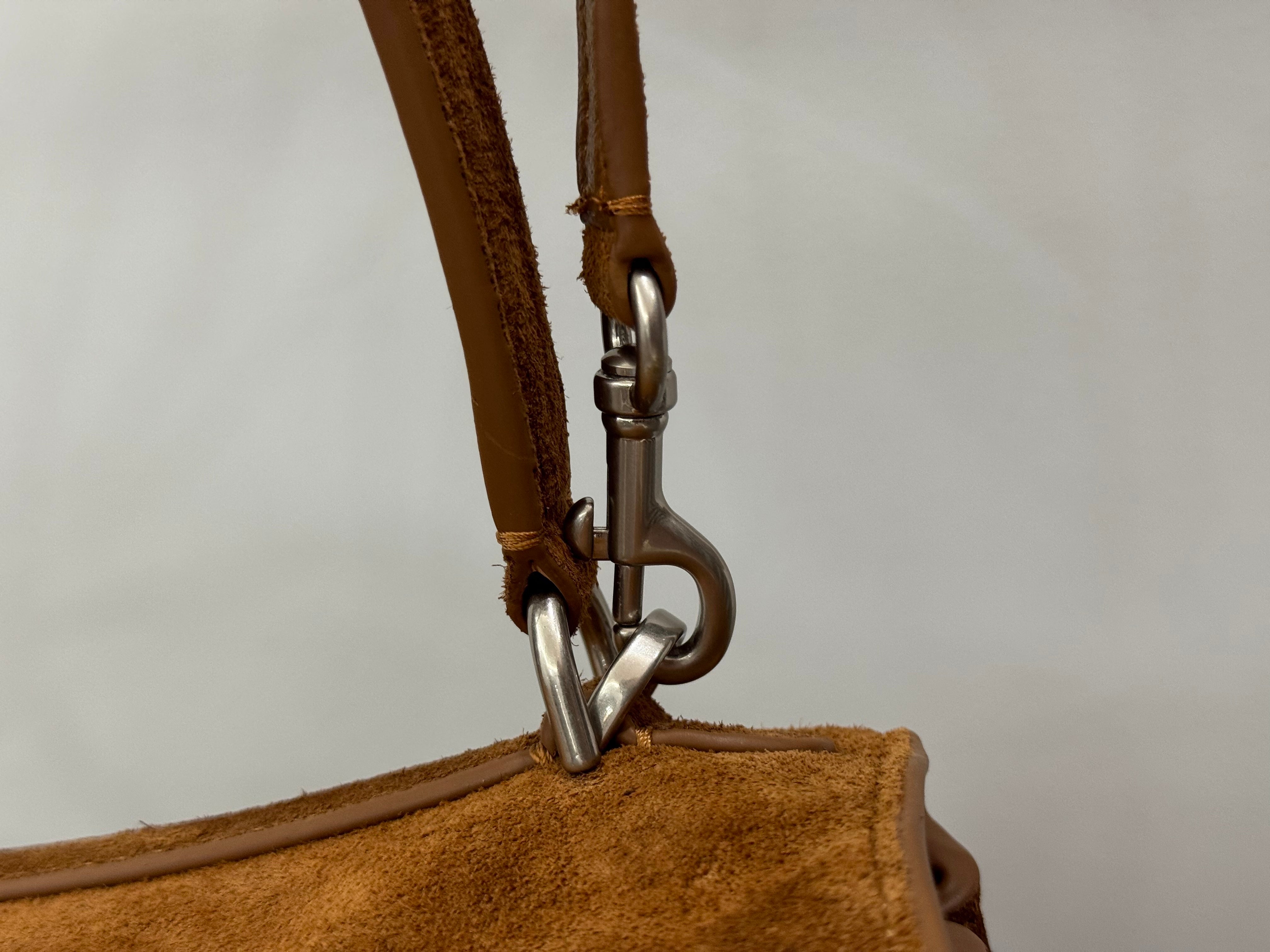 Balenciaga Medium Bag 35 Camel Brown Suede Sliver Hardware
