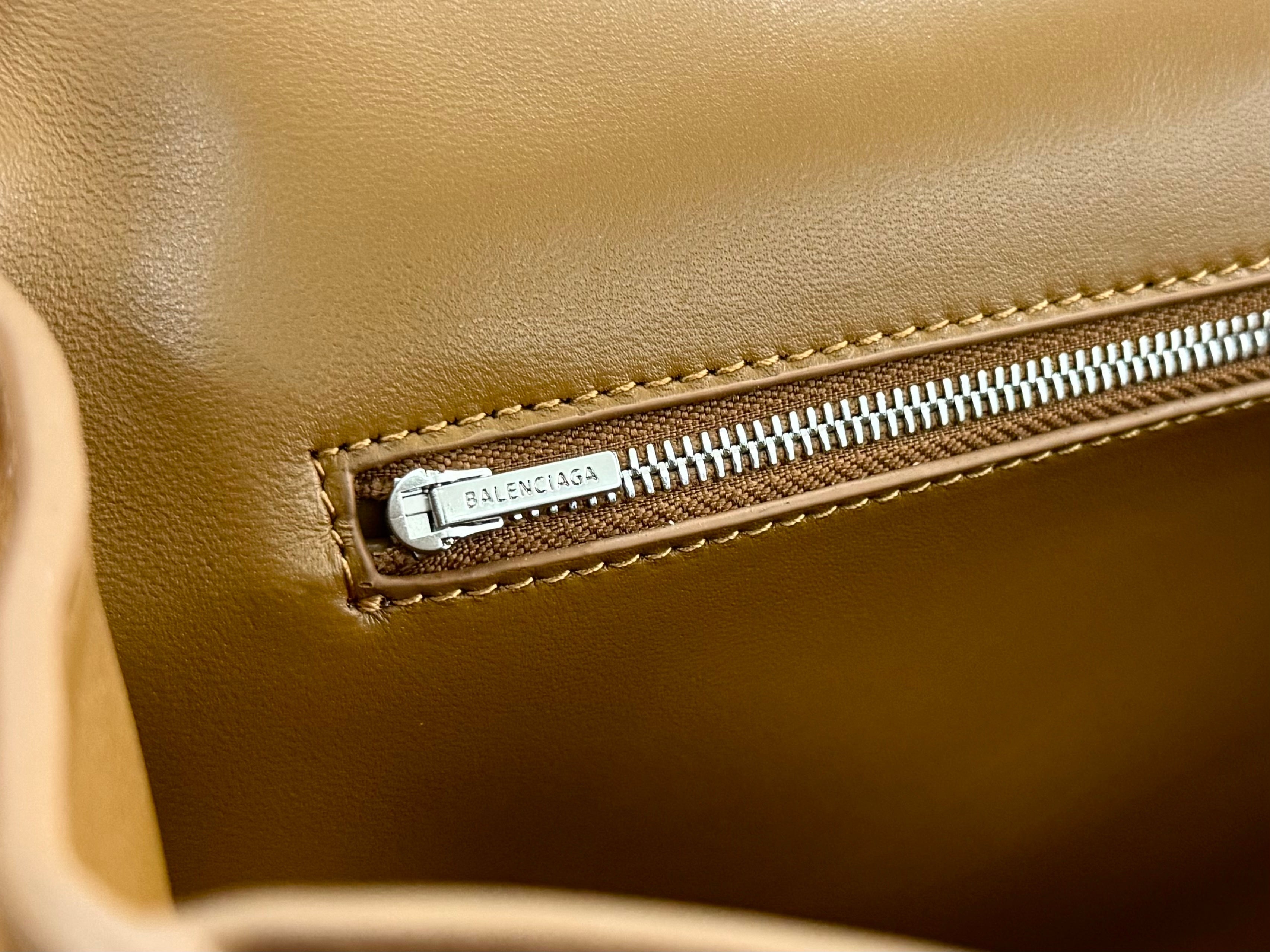 Balenciaga Medium Bag 35 Camel Brown Suede Sliver Hardware