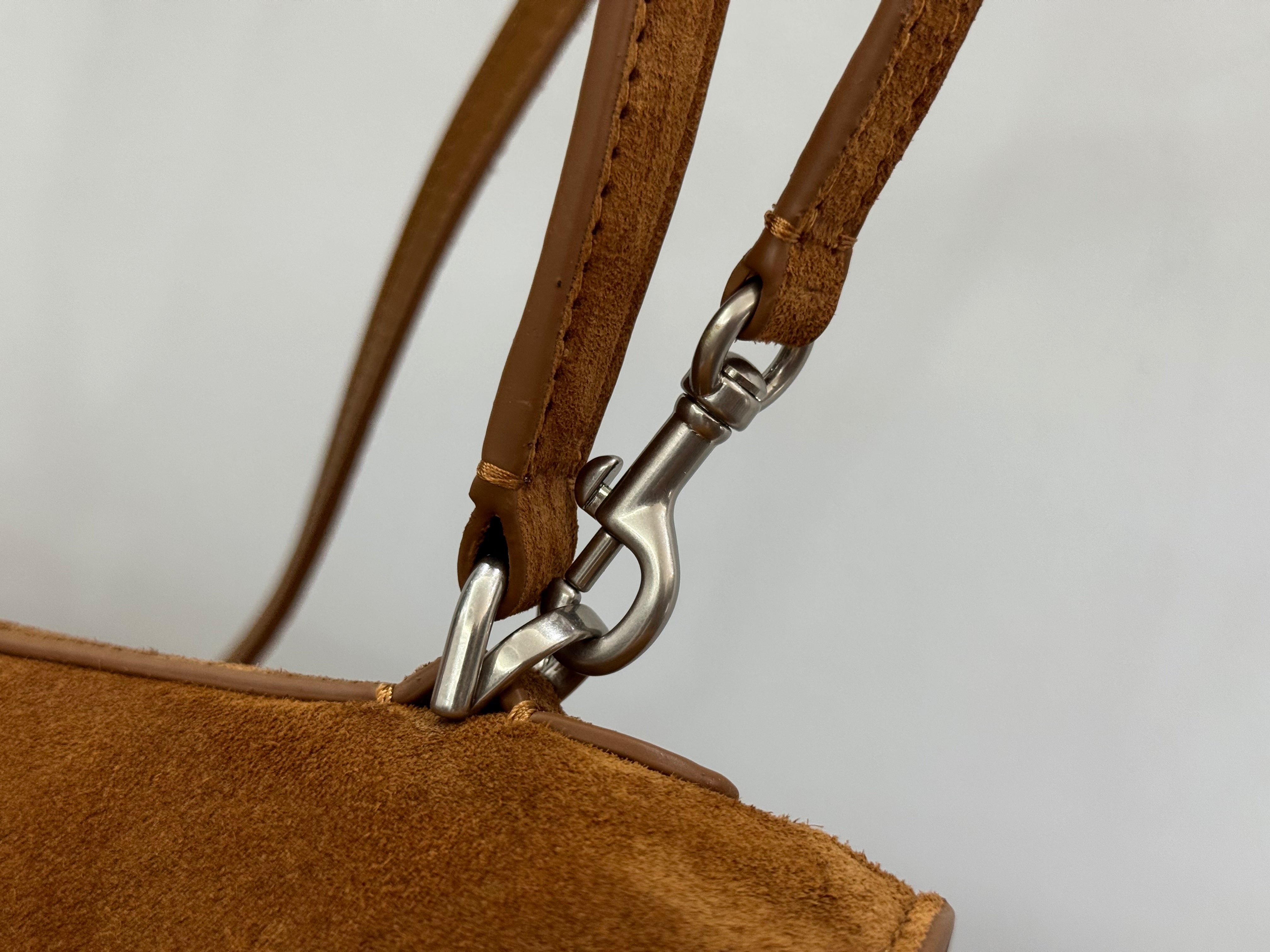 Balenciaga Large Bag 40 Camel Brown Suede Sliver Hardware