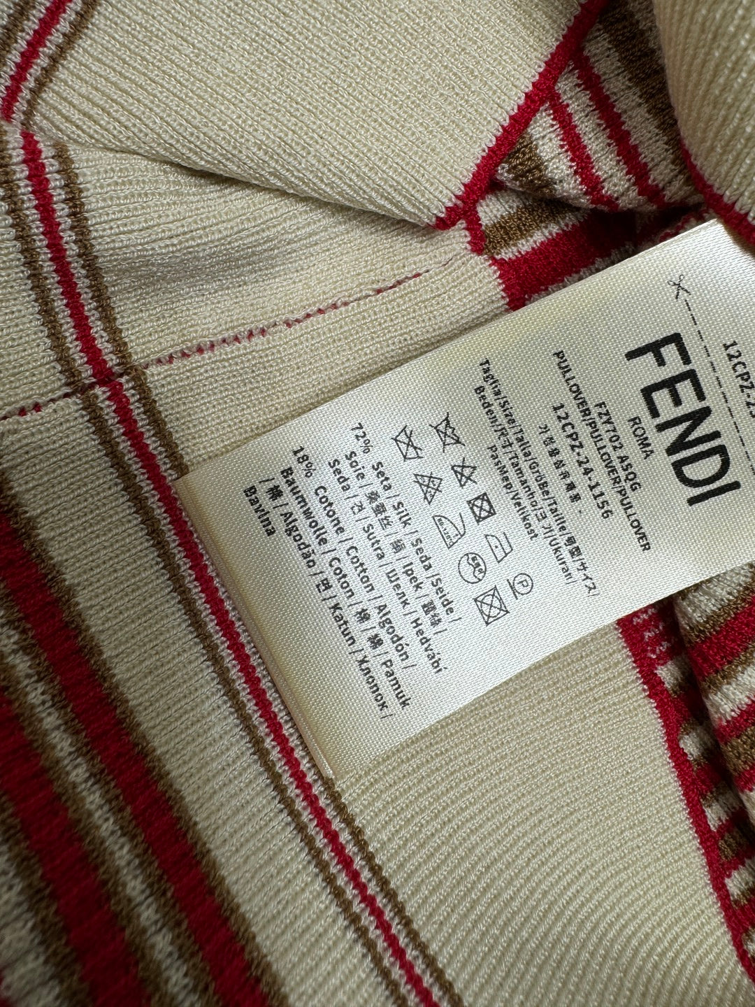 Fendi 25 Striped Top Silk