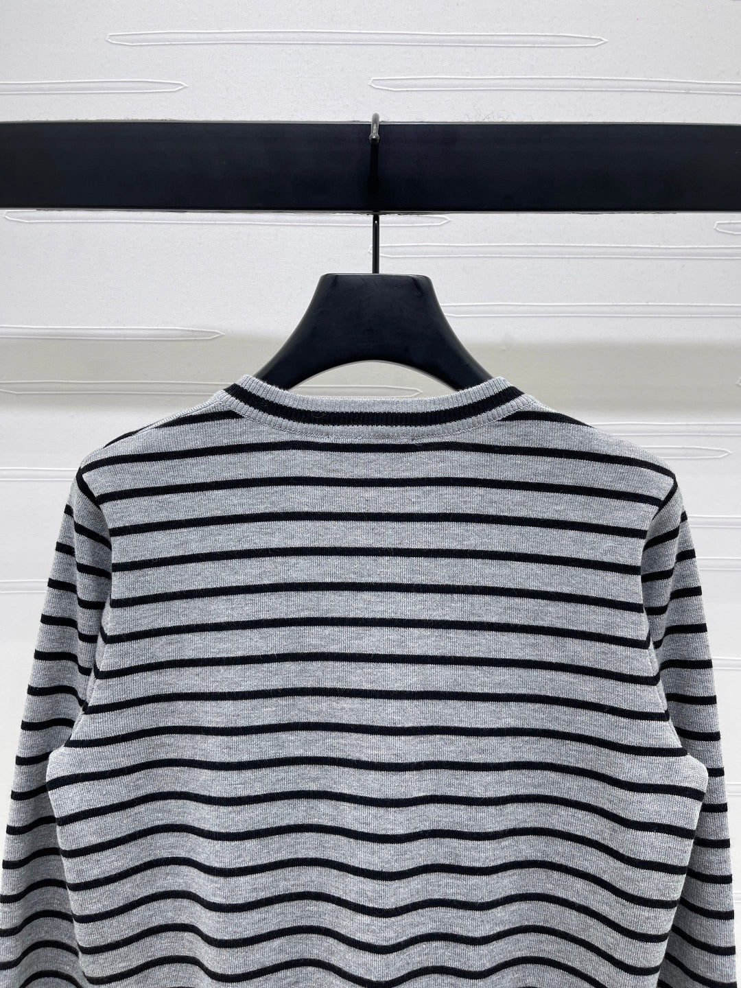 Celine 25 Striped Cardigan Wool 296266