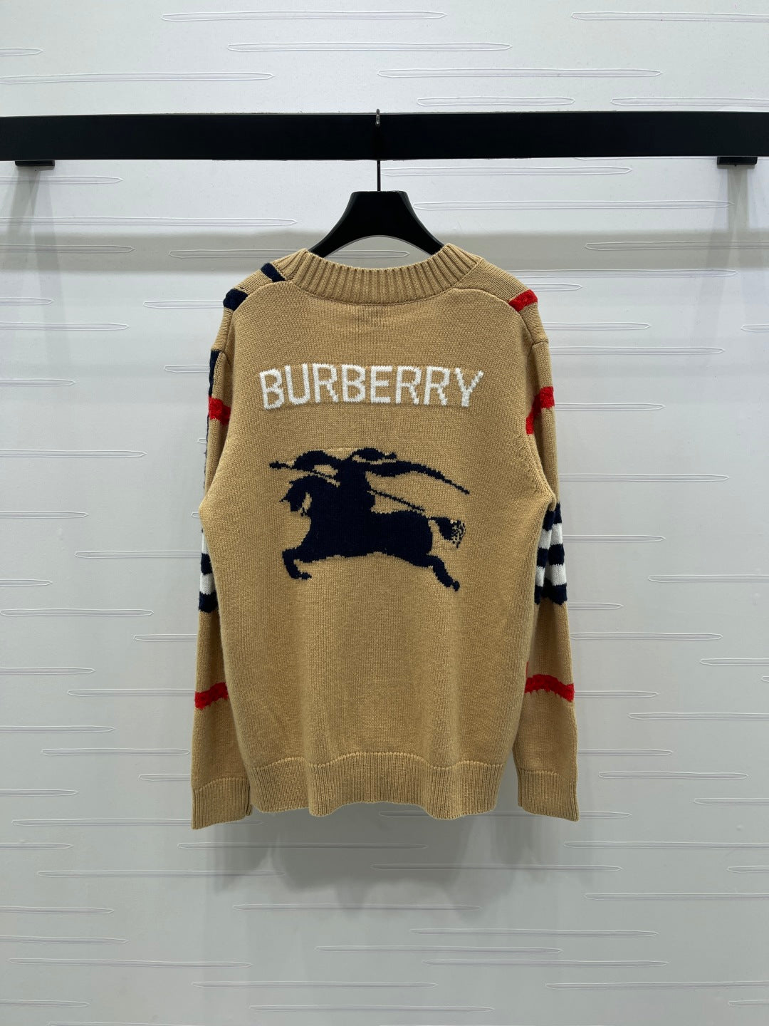 Burberry 25 V-neck Long-sleeved Cardigan Beige Wool Cashmere