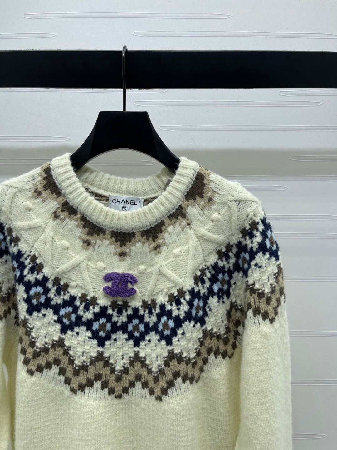 Chanel 2025 Sweater Cream Mix Colors Wool Nylon 319615