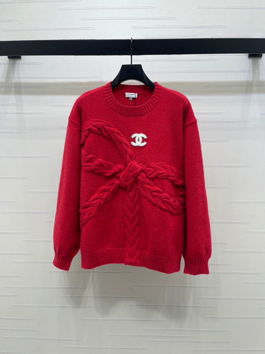 CC 26 Bow Tie Pullover Sweater Red Wool 331564