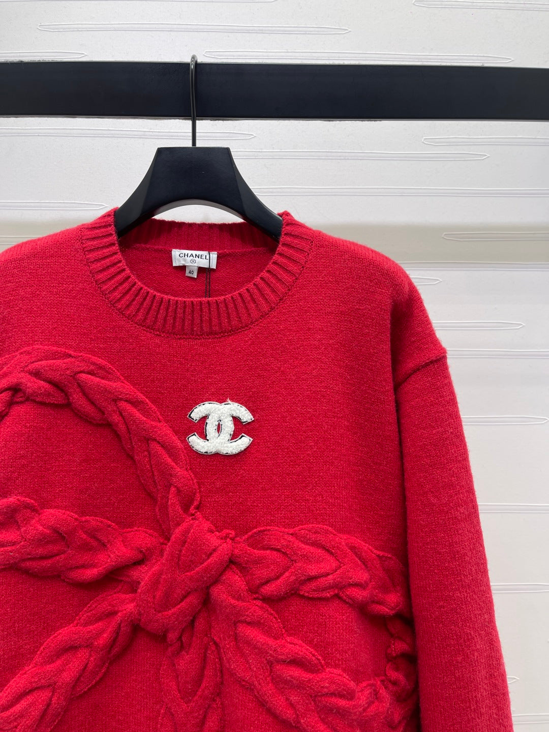 CC 26 Bow Tie Pullover Sweater Red Wool 331564