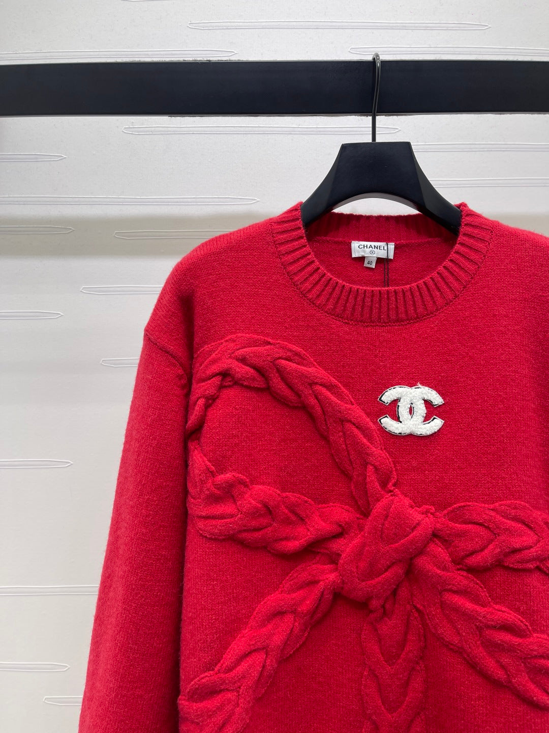 CC 26 Bow Tie Pullover Sweater Red Wool 331564