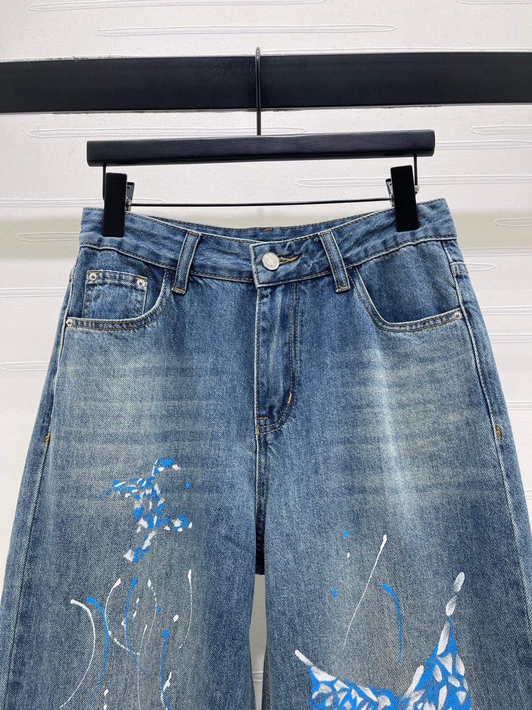 Chanel 2026 Blue Butterfly Straight-leg Jeans Cotton 402512