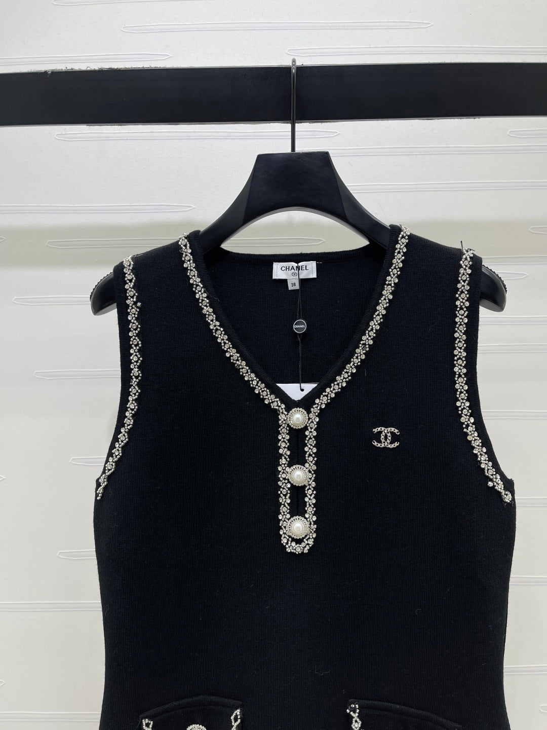 Chanel 2026 Vest Dress Black Wool Acrylic 136376