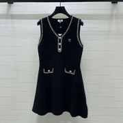 Chanel 2026 Vest Dress Black Wool Acrylic 136376