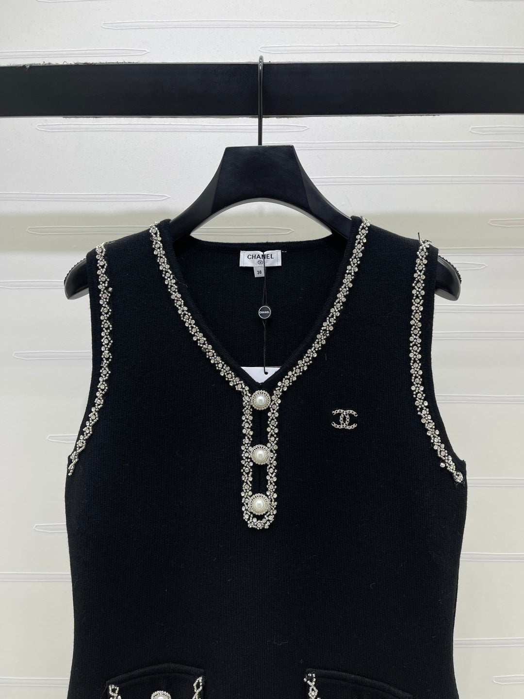 Chanel 2026 Vest Dress Black Wool Acrylic 136376
