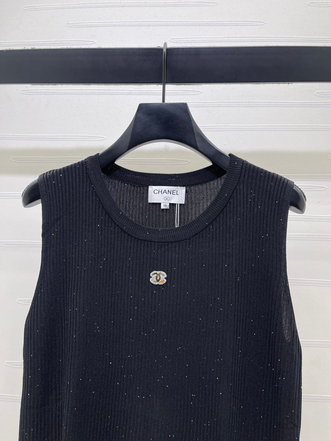 Chanel 2026 Tank Top Shirt Black Wool 401614
