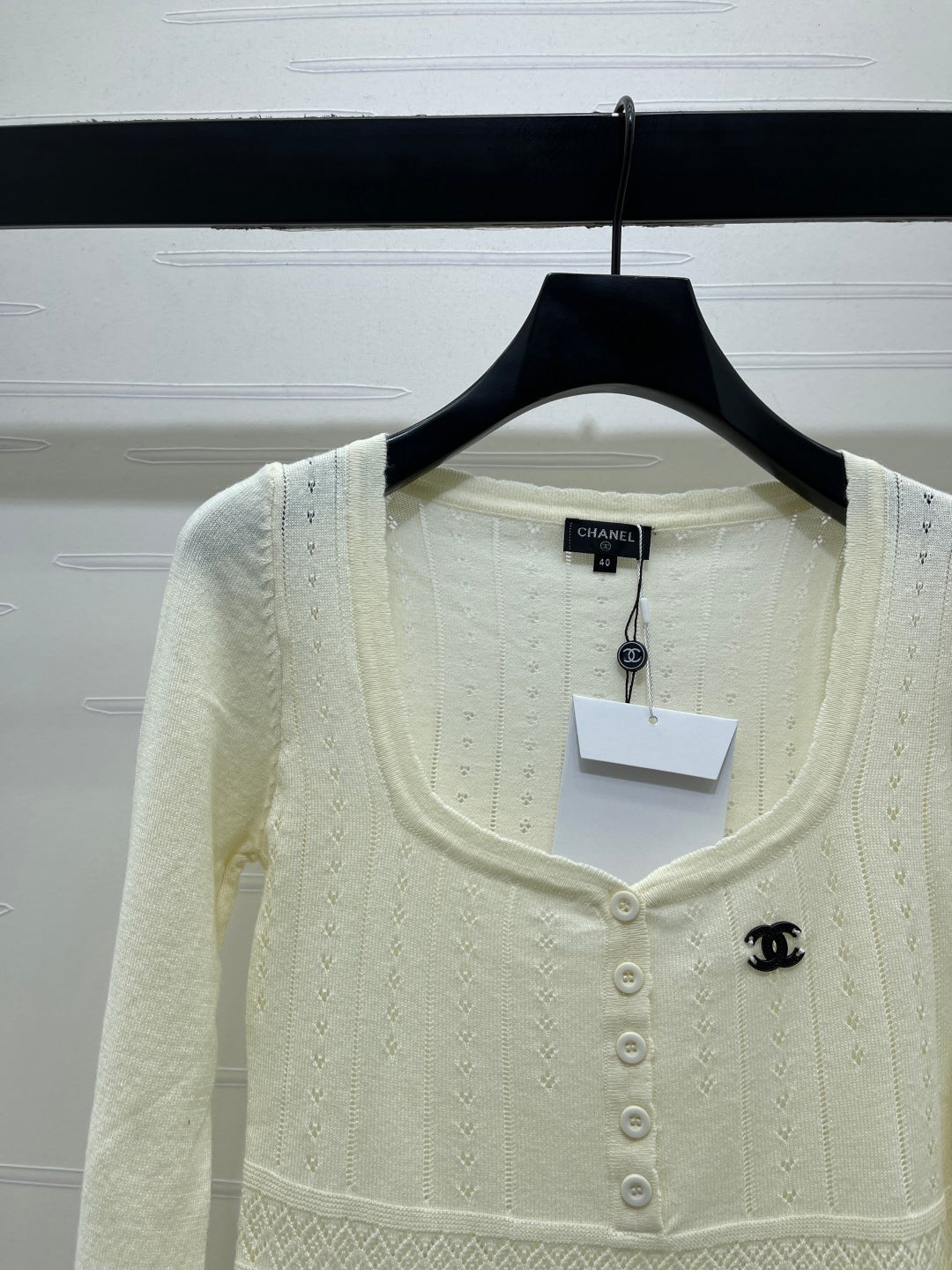 Chanel 2026 Square Knit Long-sleeved Top Wool 292169