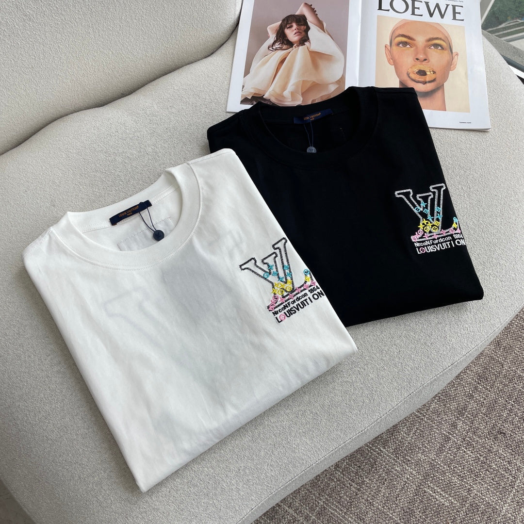 LV 26A Short-Sleeve T-Shirt Oversized Multicolor Cotton 405939