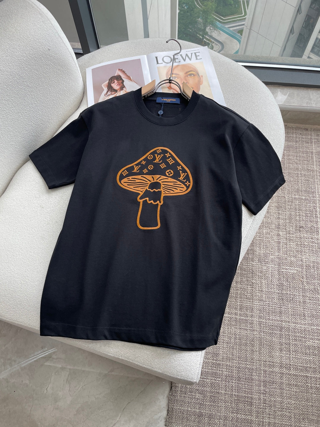 LV 26A Short-Sleeve T-Shirt Mushroom Pattern Cotton 405945