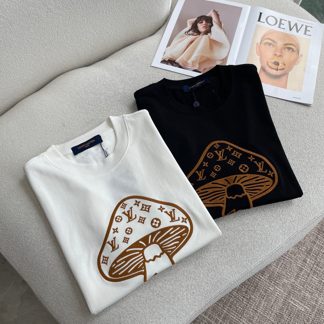 LV 26A Short-Sleeve T-Shirt Mushroom Pattern Cotton 405945
