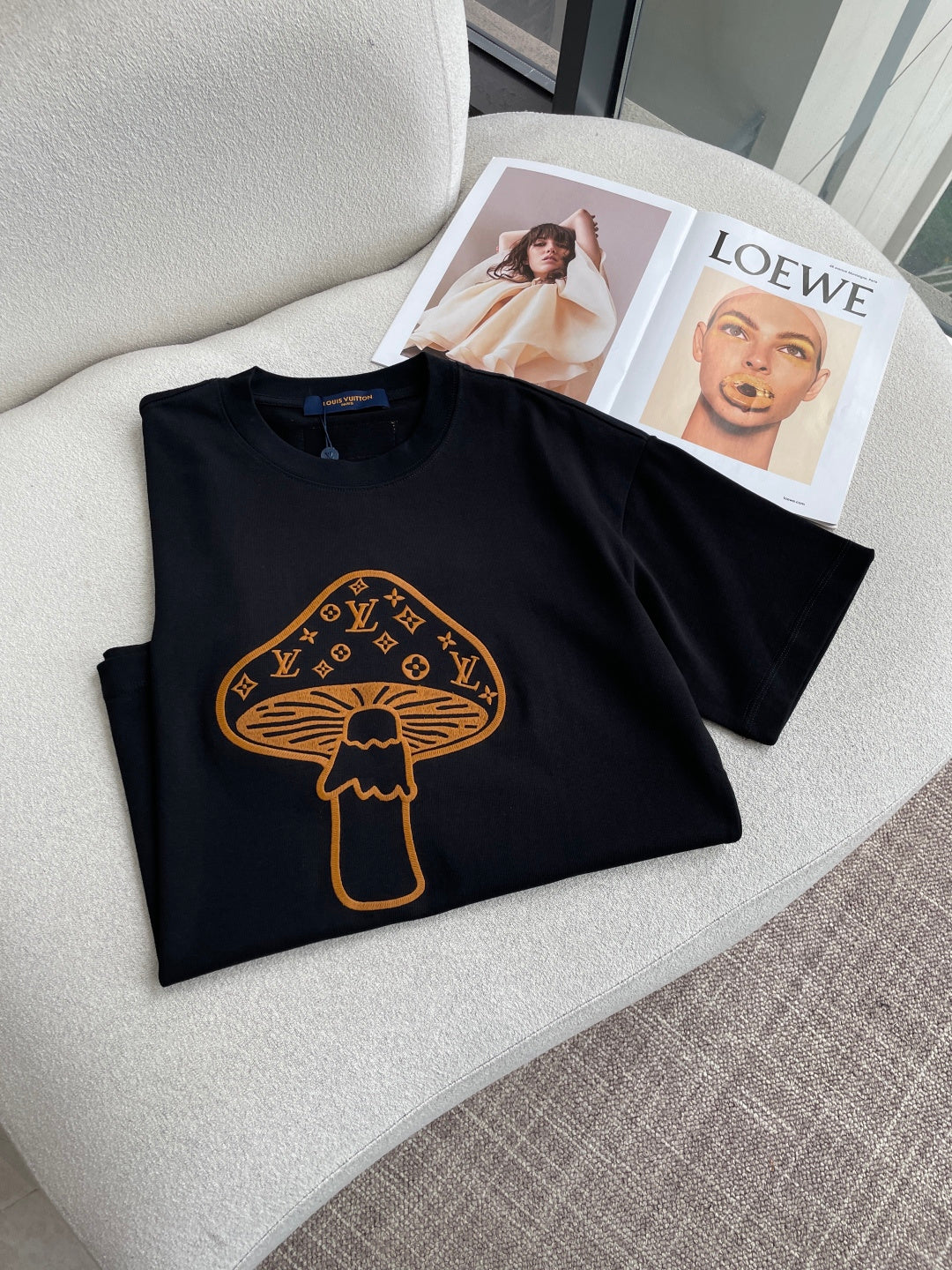 LV 26A Short-Sleeve T-Shirt Mushroom Pattern Cotton 405945
