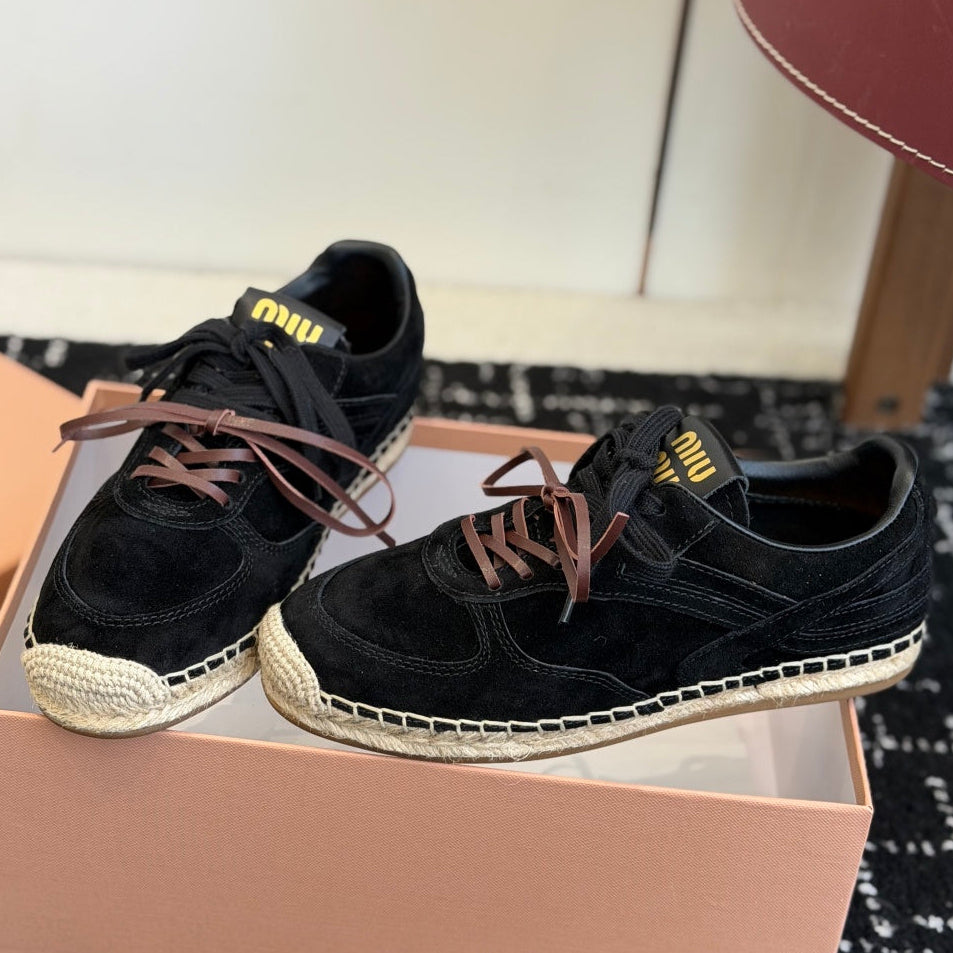 Miu Miu 2026 Espadrille Sneaker Suede Woven
