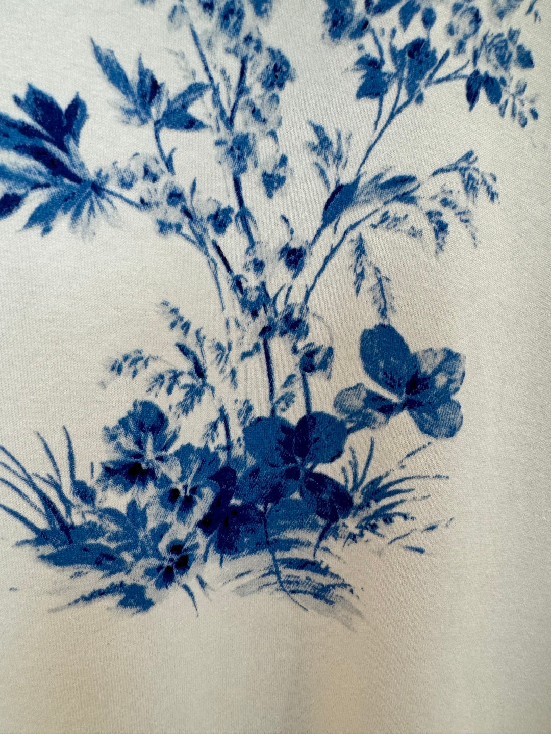 Dior 2026 Blue Floral and Bird Print Short-Sleeve T-Shirt Cotton 415774